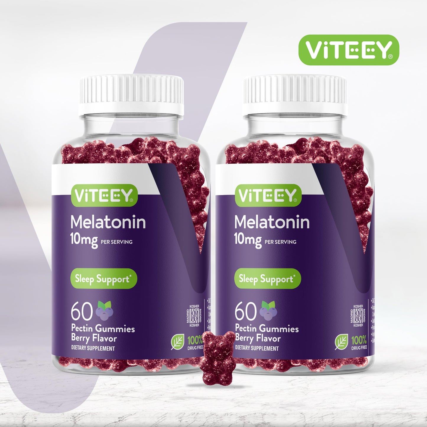 Viteey Melatonin Gummies 10mg 120 Count