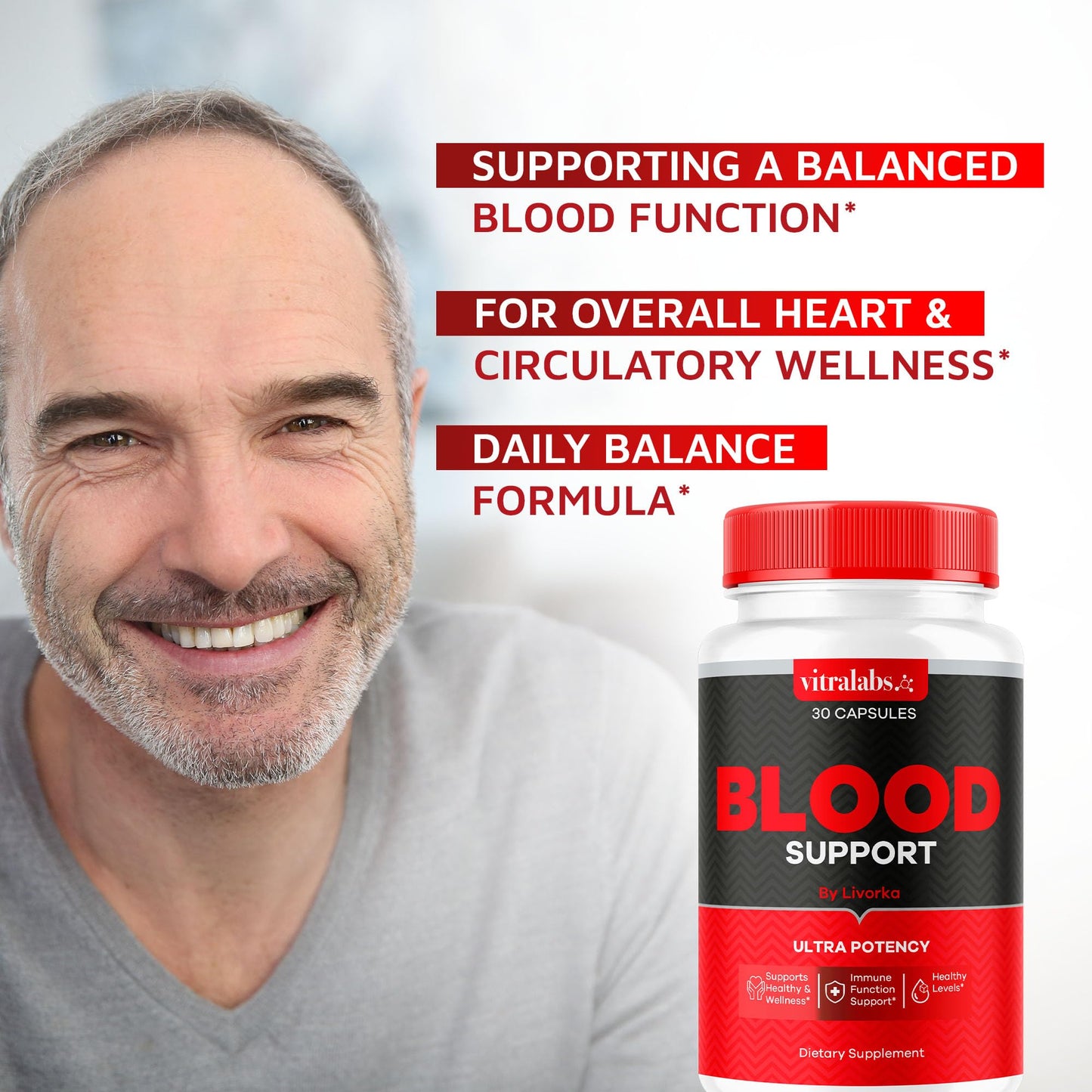 LIVORKA Vitralabs Blood Support Capsules, 30 Capsules