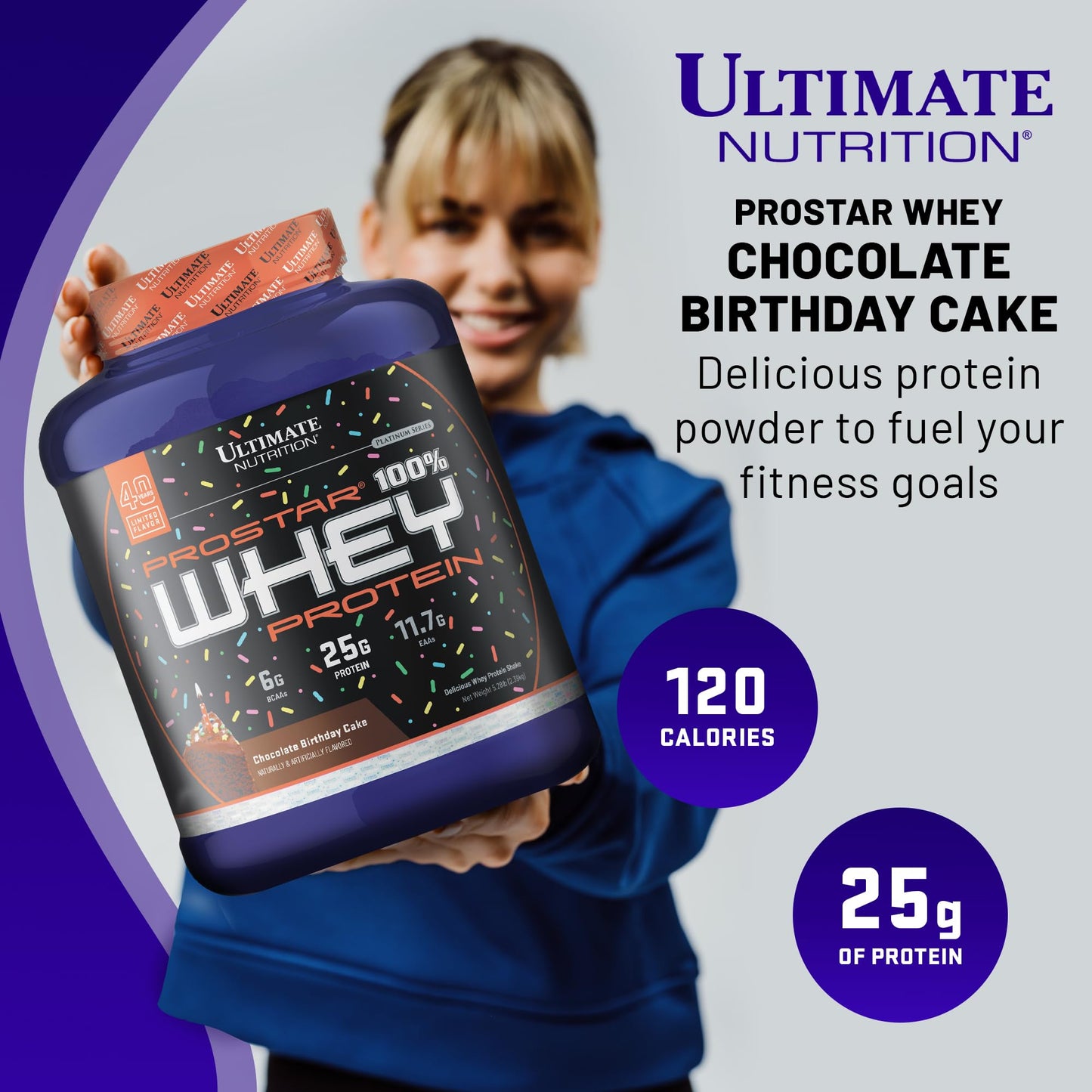 Ultimate Nutrition Prostar Whey Protein Isolate Powder, Chocolate Birthday Cake, 84.48
