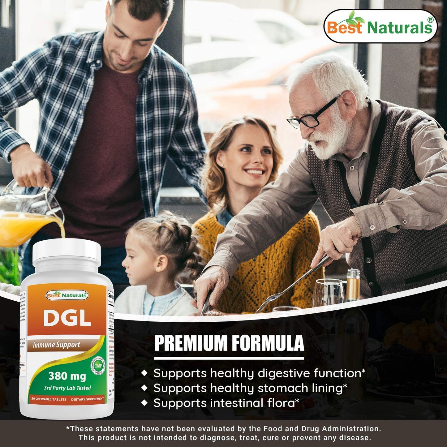 Best Naturals DGL Chewable 380 mg & Mastic Gum 500 mg Capsules, 180 Capsules