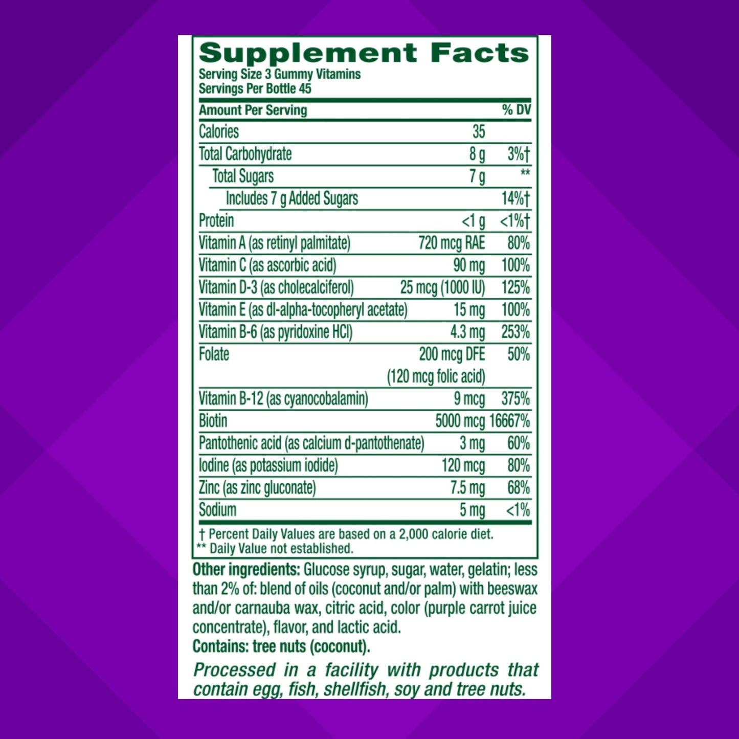 Vitafusion Gorgeous Hair, Skin & Nails Multivitamin Gummies, 135 Count