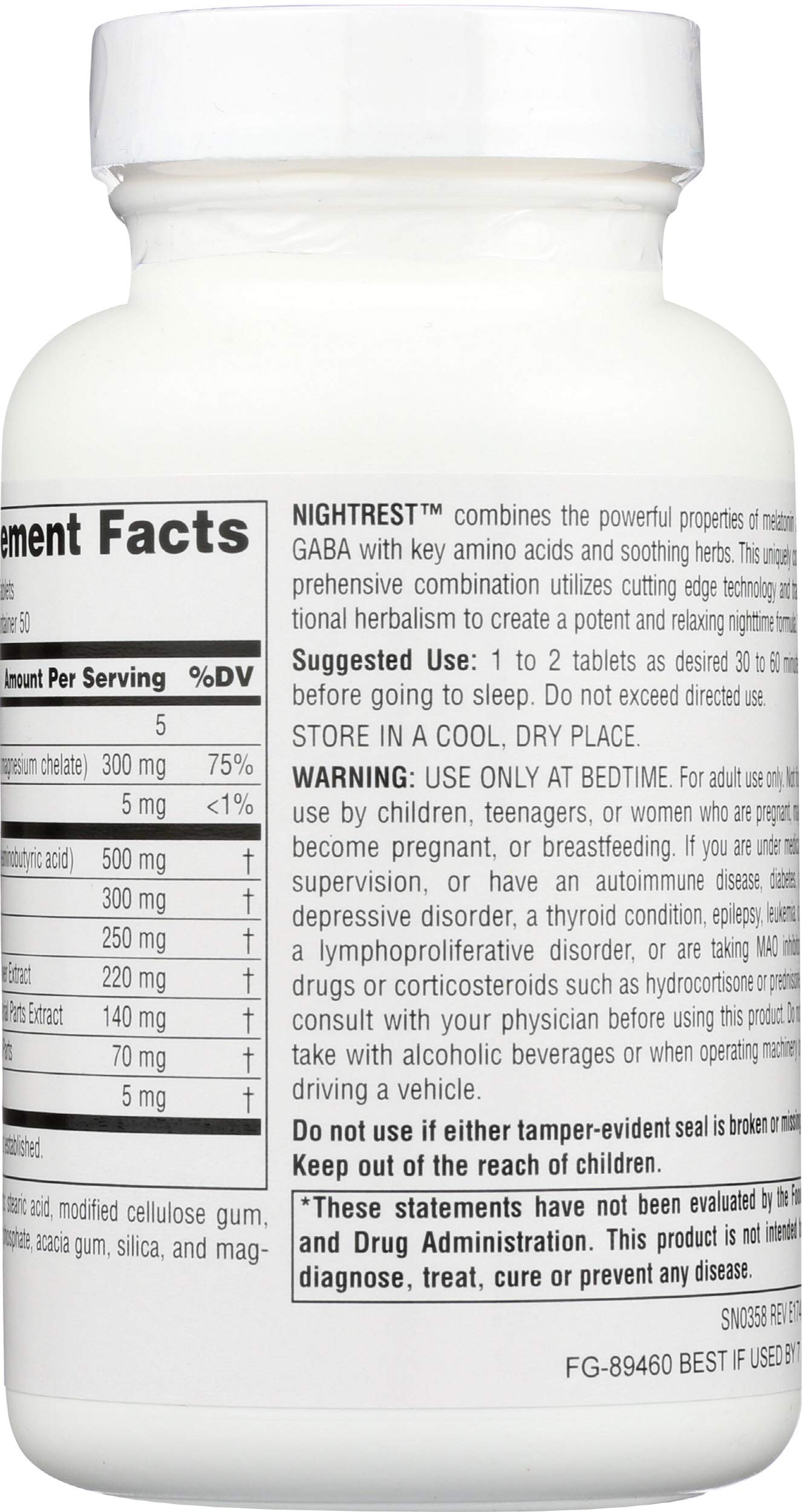 Source Naturals Night Rest with Melatonin 100 Tablets