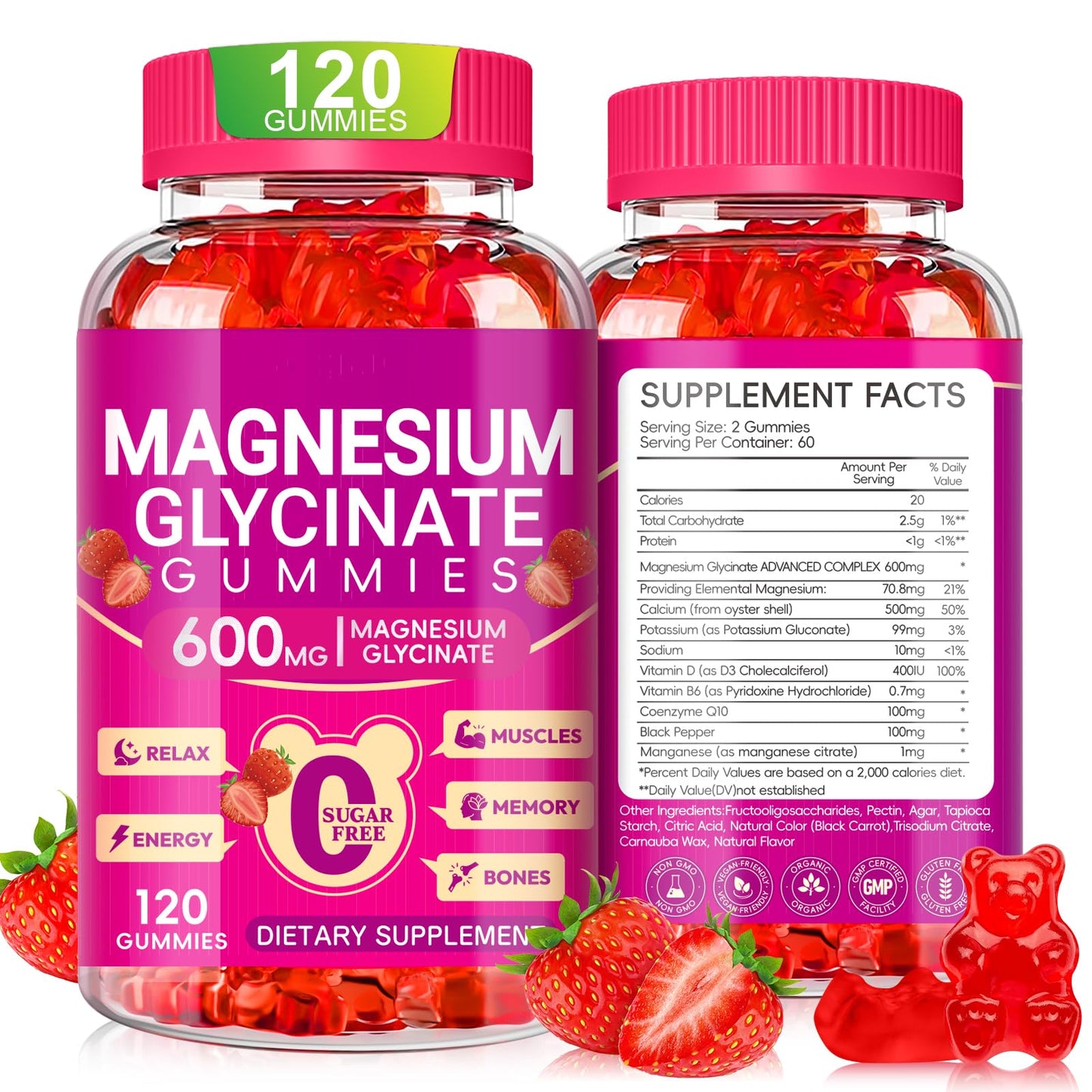 Cytona Magnesium Glycinate Gummies 600mg, Gummy, 120 Count