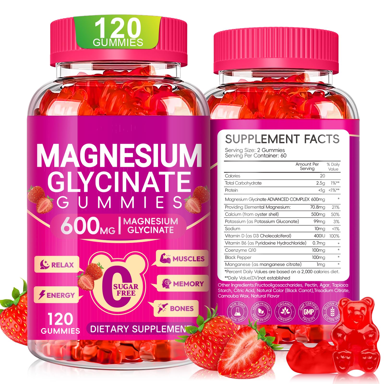 Cytona Magnesium Glycinate Gummies 600mg, Gummy, 120 Count