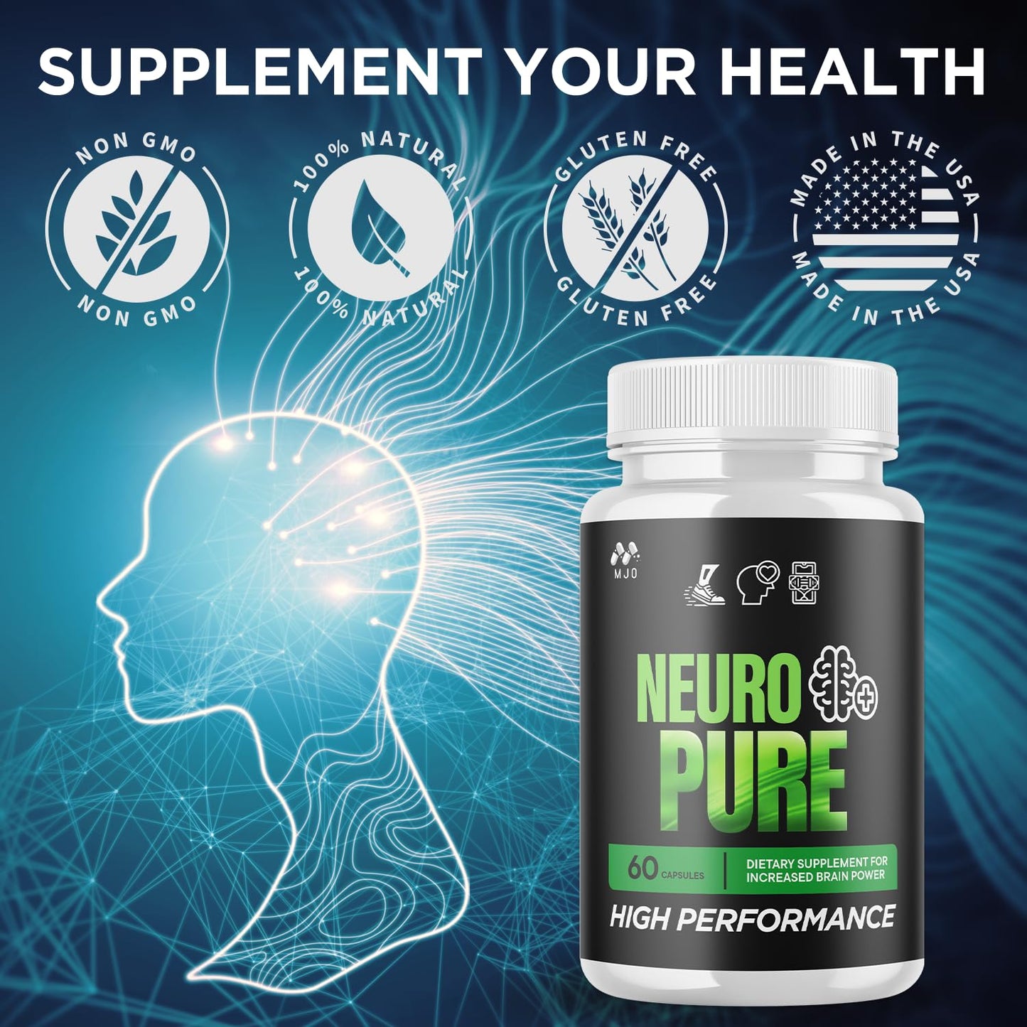 MJO Neuro Pure Capsules 60 Count