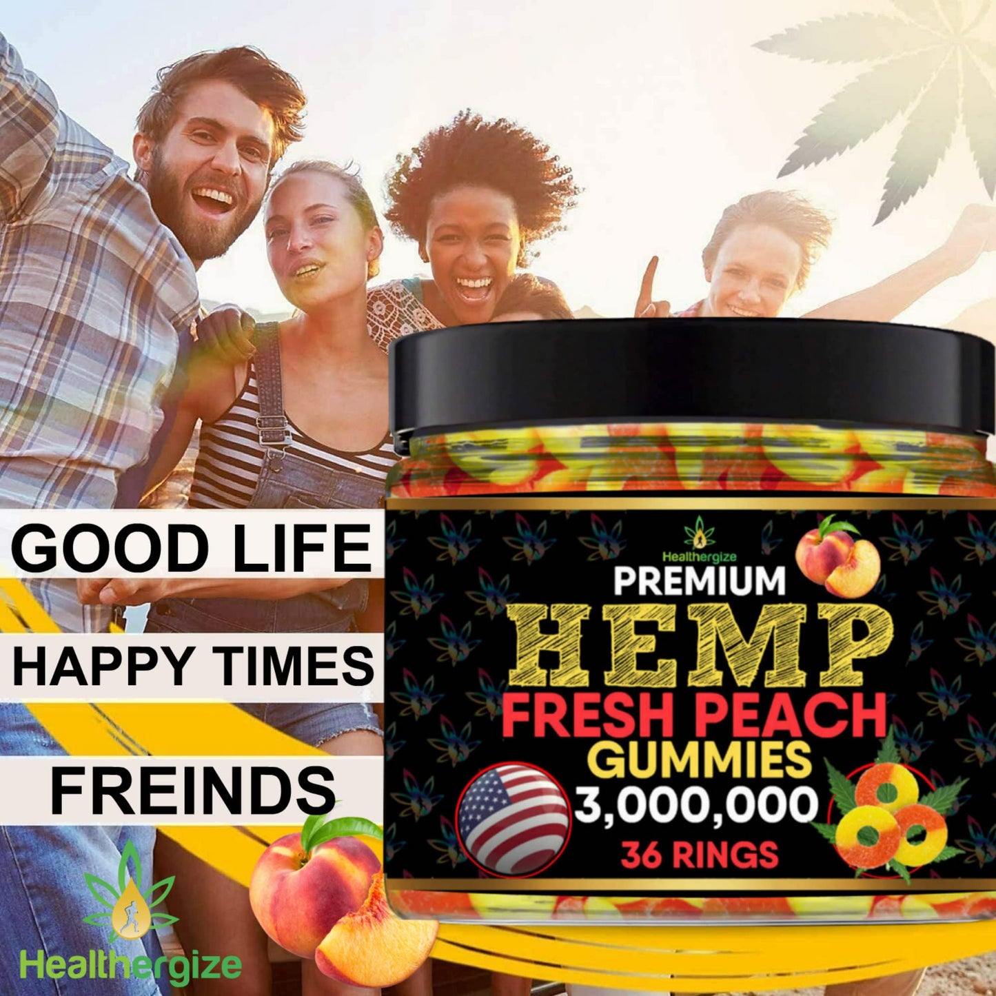 Healthergize Hemp Gummies for Sleep Gummy, 36 Count