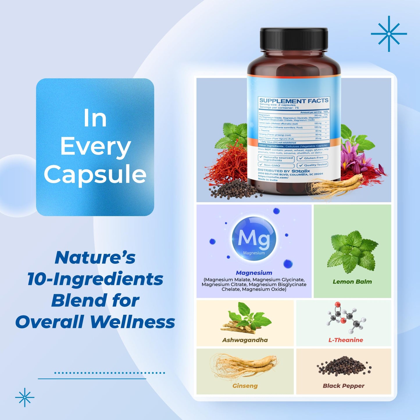 SOTALIX SUPPLEMENT Magnesium 5-in-1 Complex Capsule 150 Capsules