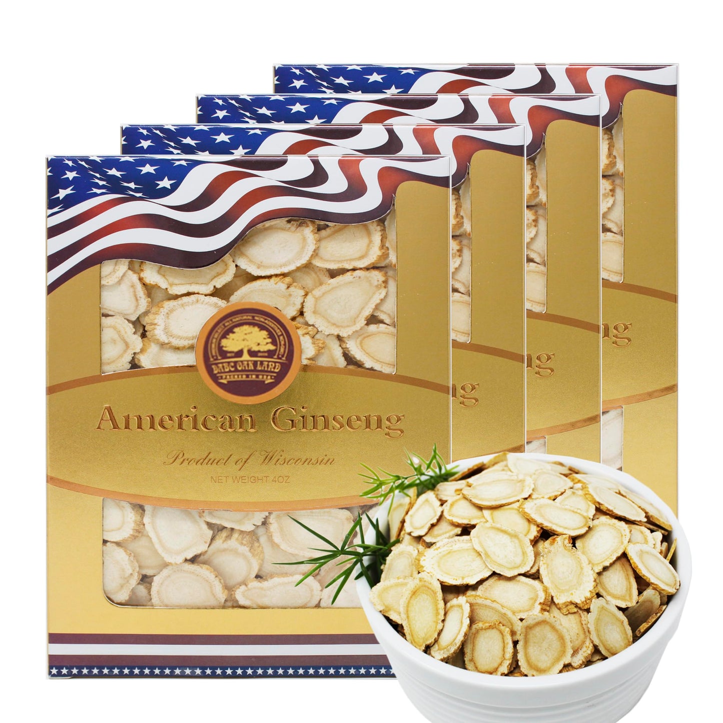DABC OAK LAND American Ginseng Slices from Wisconsin Tablet, 4 Count