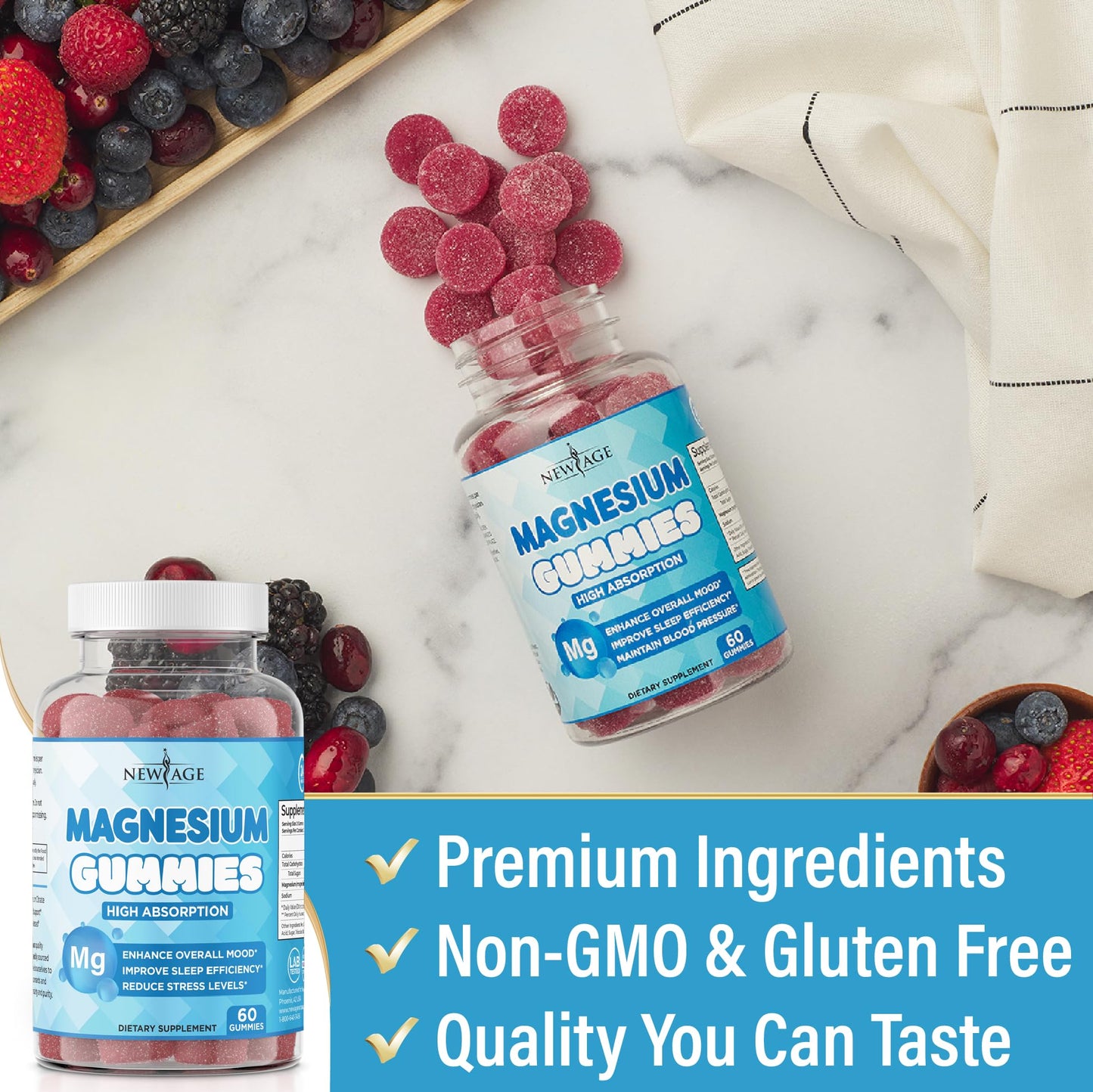 New Age Magnesium Gummies 120 Count