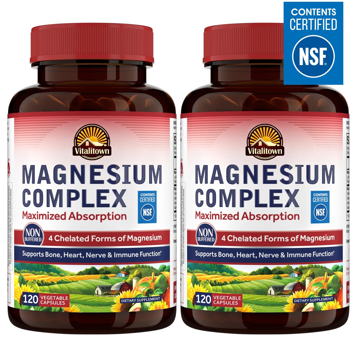 Vitalitown Magnesium Complex Supplement 500mg Capsules, 240 Count