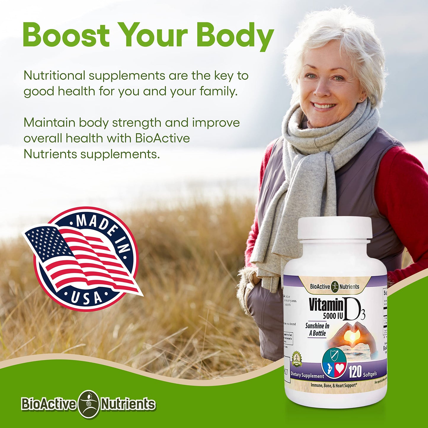 BIOACTIVE NUTRIENTS Vitamin D3 5000 IU Softgel, 120 Softgels
