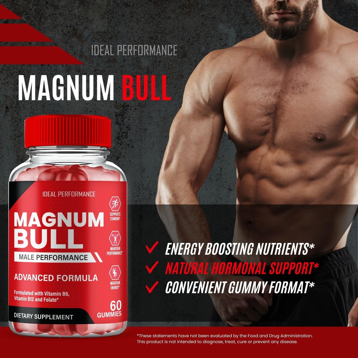 IDEAL PERFORMANCE Magnum Bull Gummies 180 Gummies