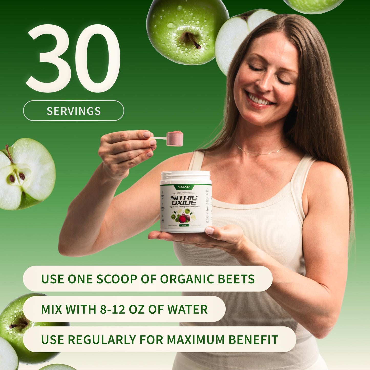 Snap Supplements Organic Beet Root Powder Nitric Oxide Supplements 8.8 Ounce