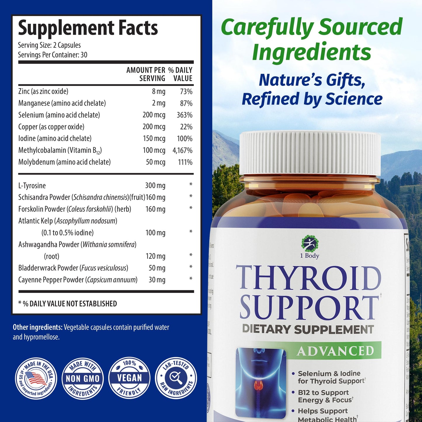1 Body Thyroid Support Capsule 60 Count