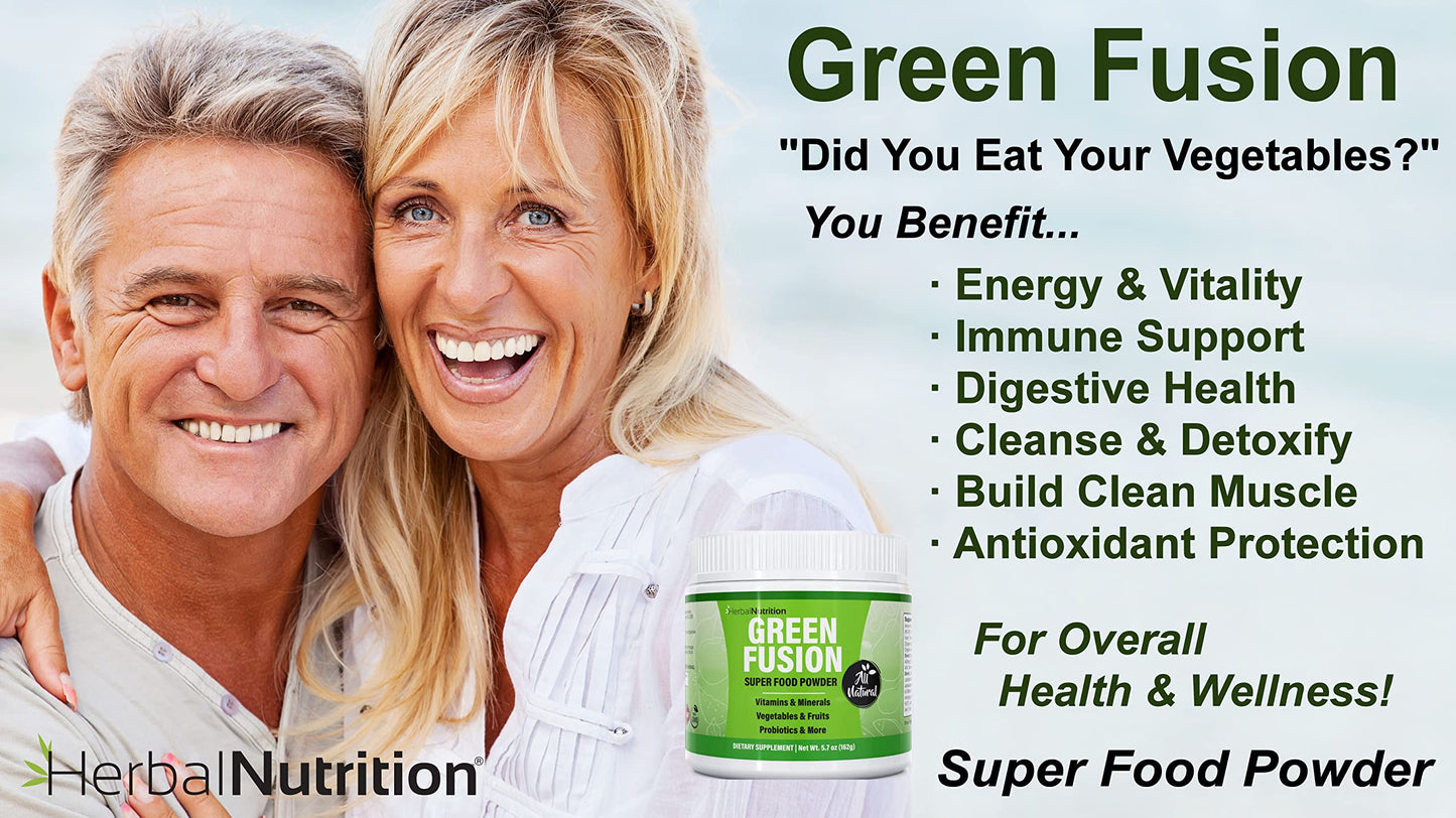 Herbal Nutrition Green Fusion Greens Powder Superfood 5.7 Ounce