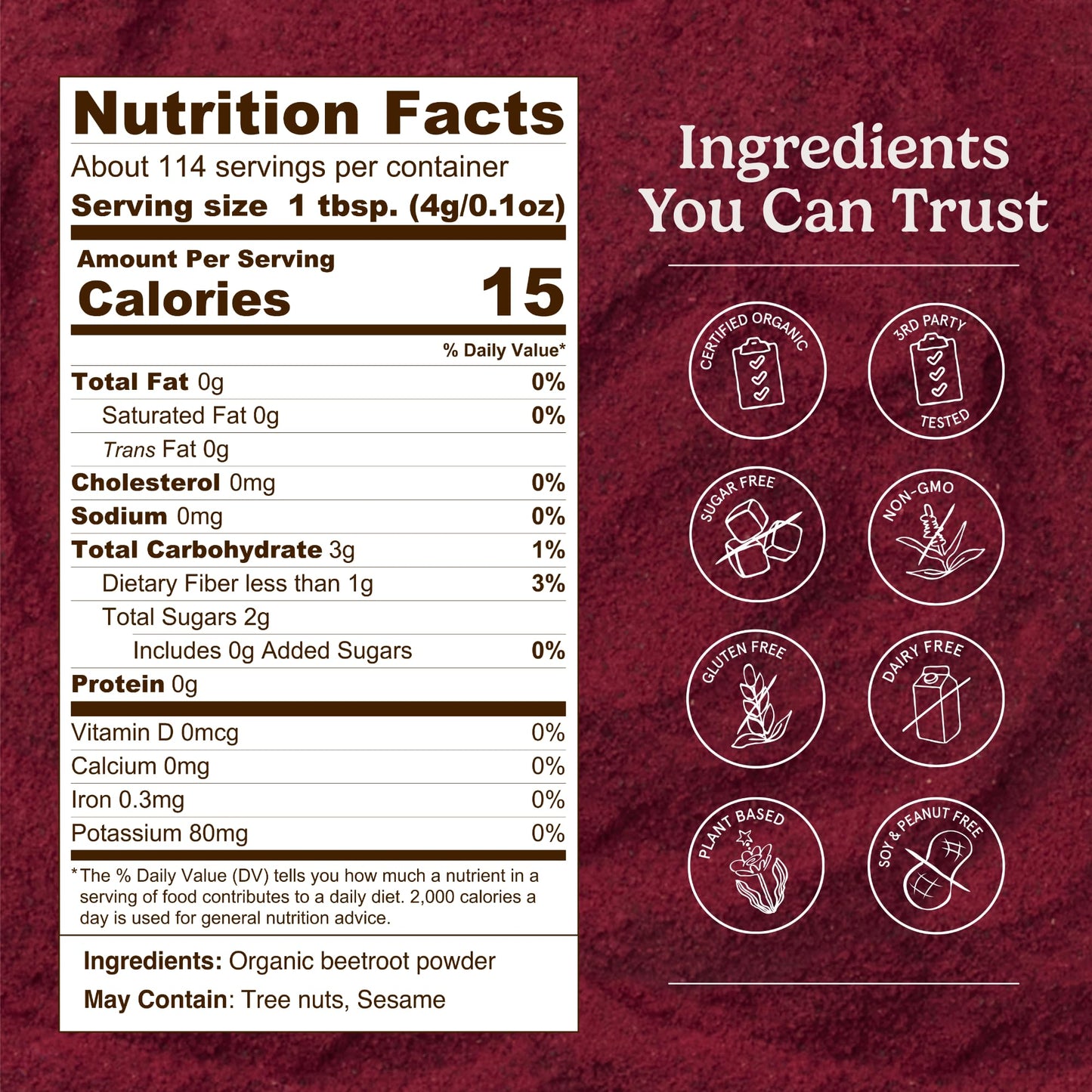 Organic Traditions Beetroot Powder, 16 Ounce