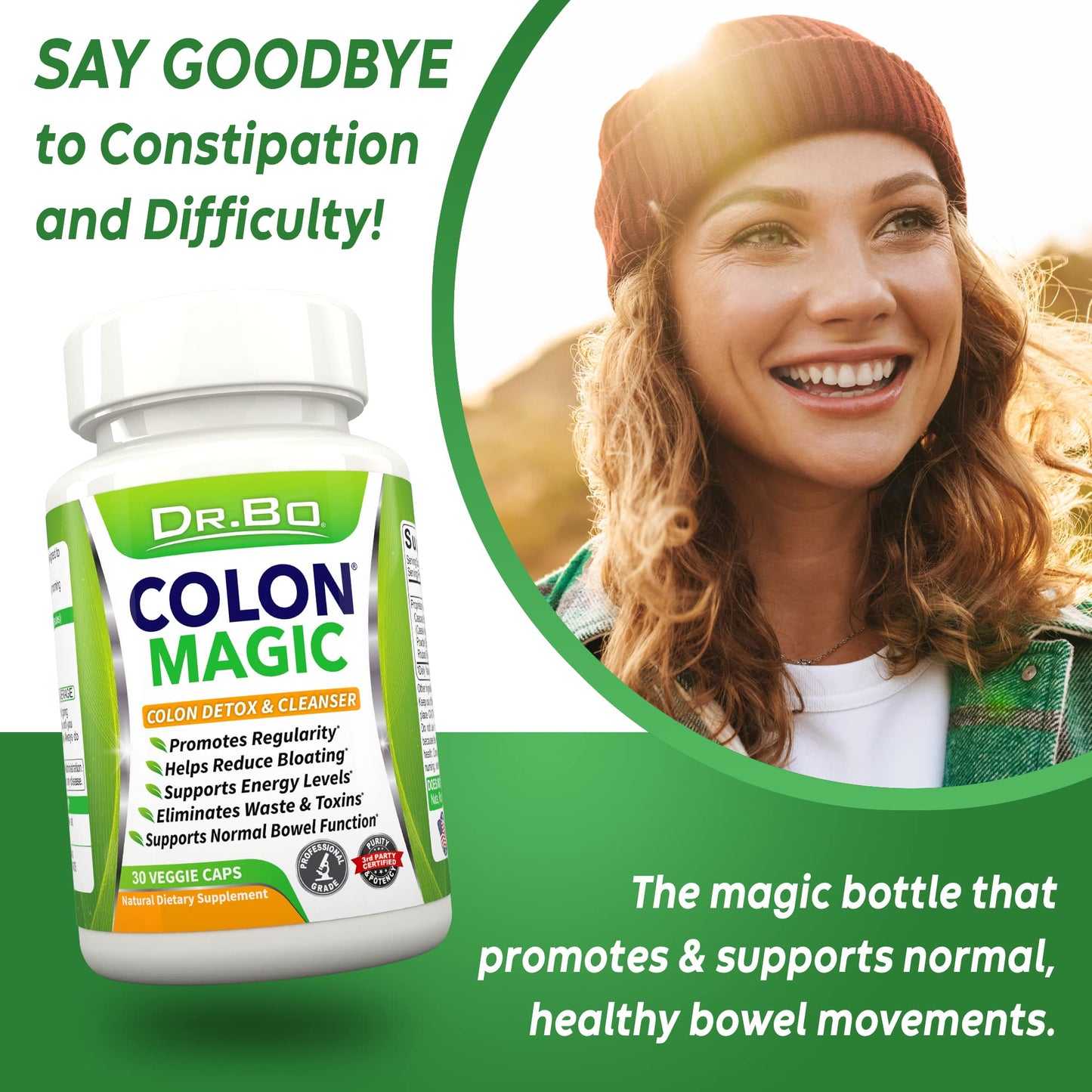 DR. BO Colon Cleanser Detox Supplement 60 Capsules