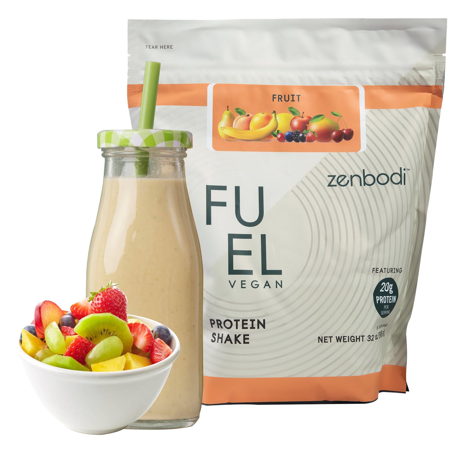 Zenbodi Fuel Vegan Protein Powder Fruit Flavor 2.01 lb