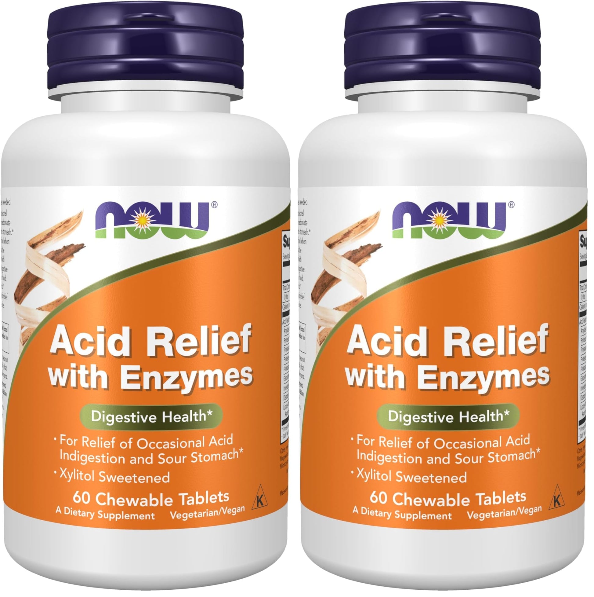 NOW Foods Acid Relief with Enzymes 120 Chewables