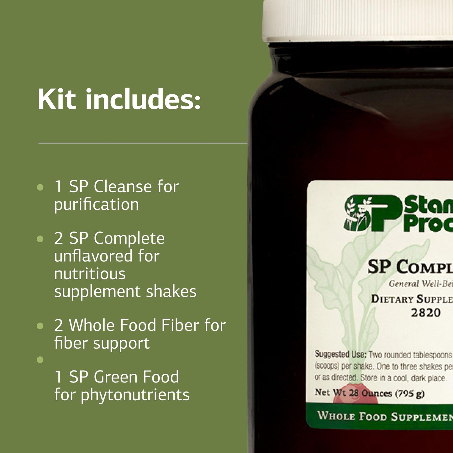 Standard Process Inc. Purification Product Kit with SP Complete and Whole Food Fiber Capsules, 7-Piece Set