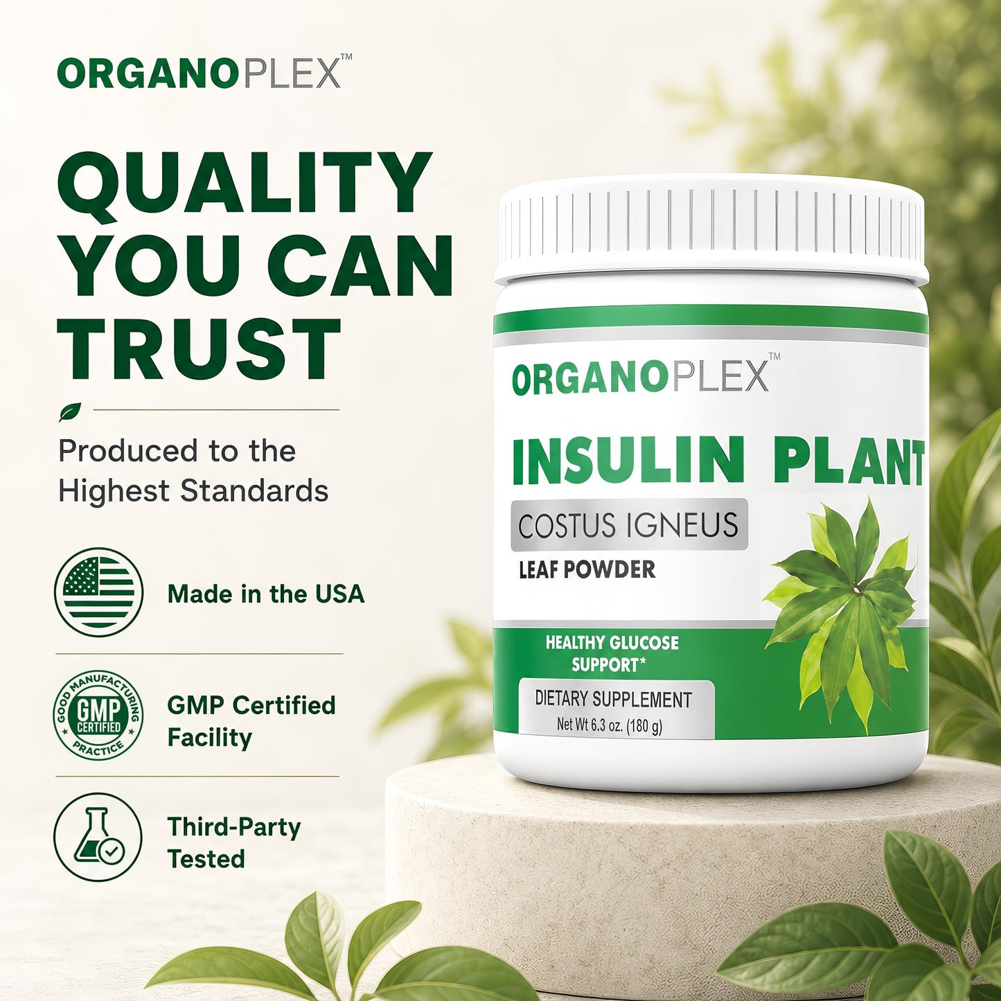 ORGANOPLEX Insulin Plant Powder Blood Sugar Support Supplement 6.4 oz
