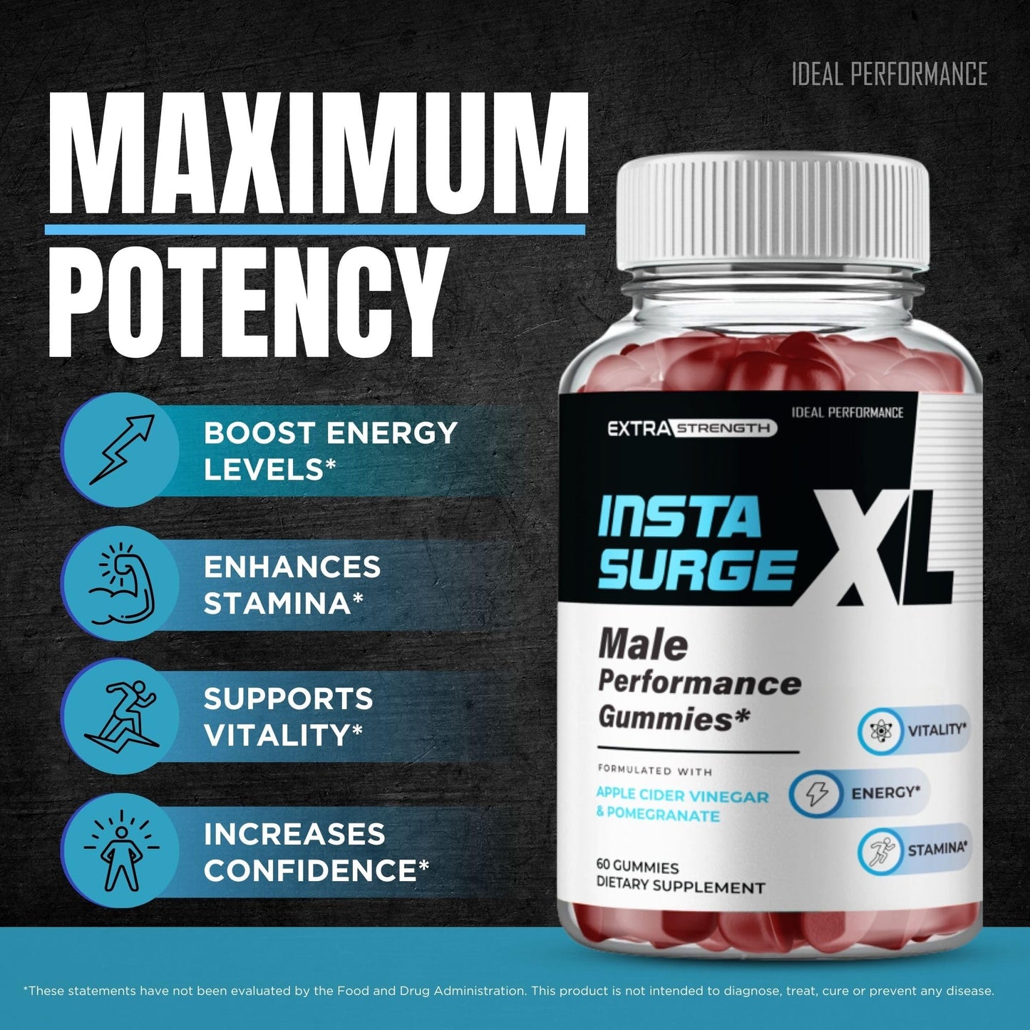 IDEAL PERFORMANCE Insta Surge XL Gummies 180 Count