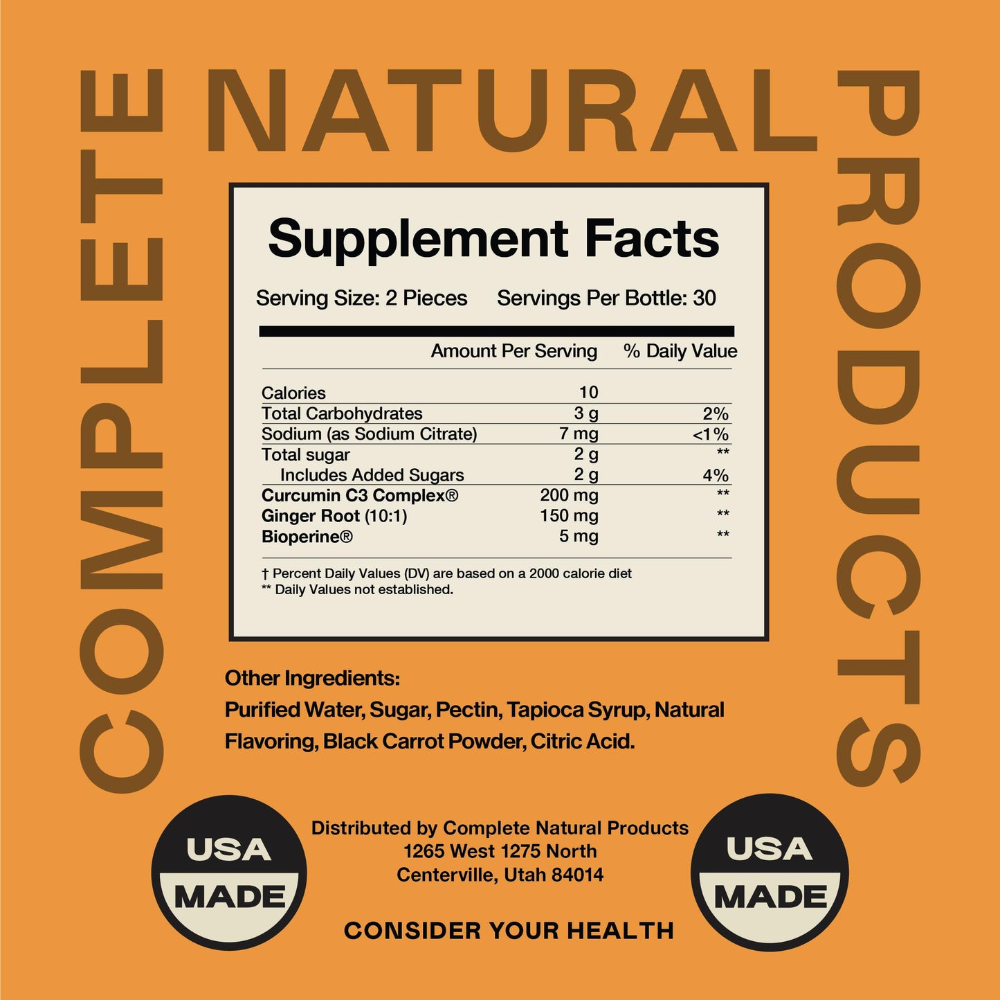 Complete Natural Products Turmeric Ginger Gummies 60 Count