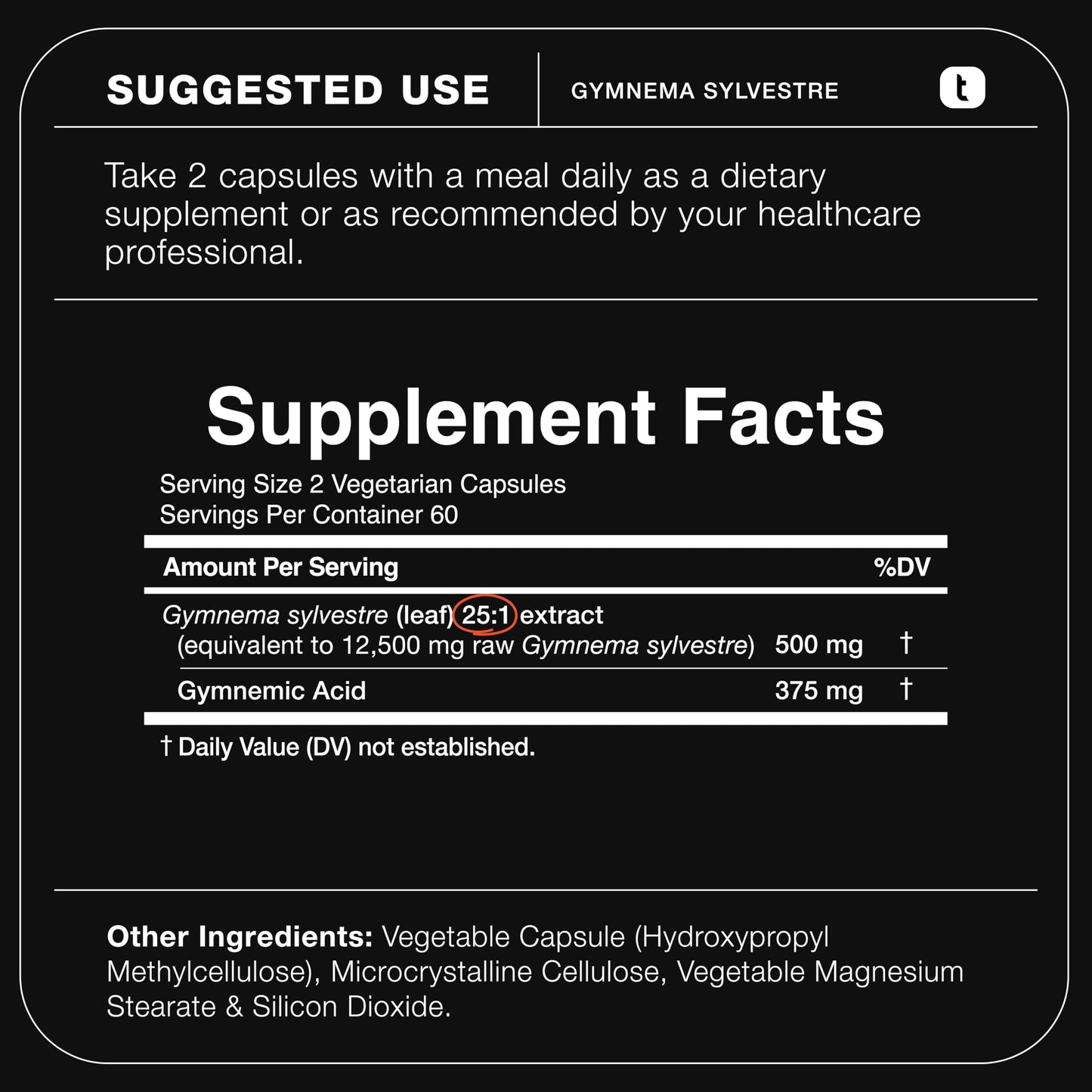 Toniiq Gymnema Sylvestre 500mg Capsules, 120 Count