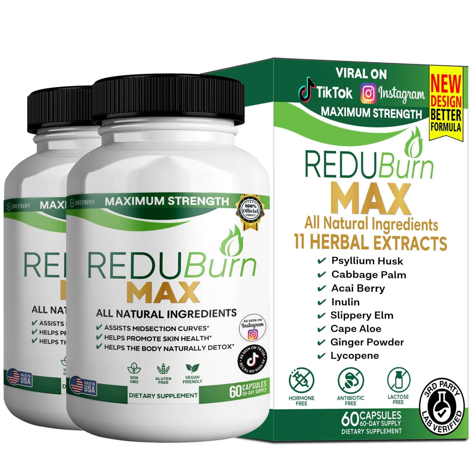 GREENVIFY Redubutt Max Maximum Strength Dietary Supplement 60 Capsules