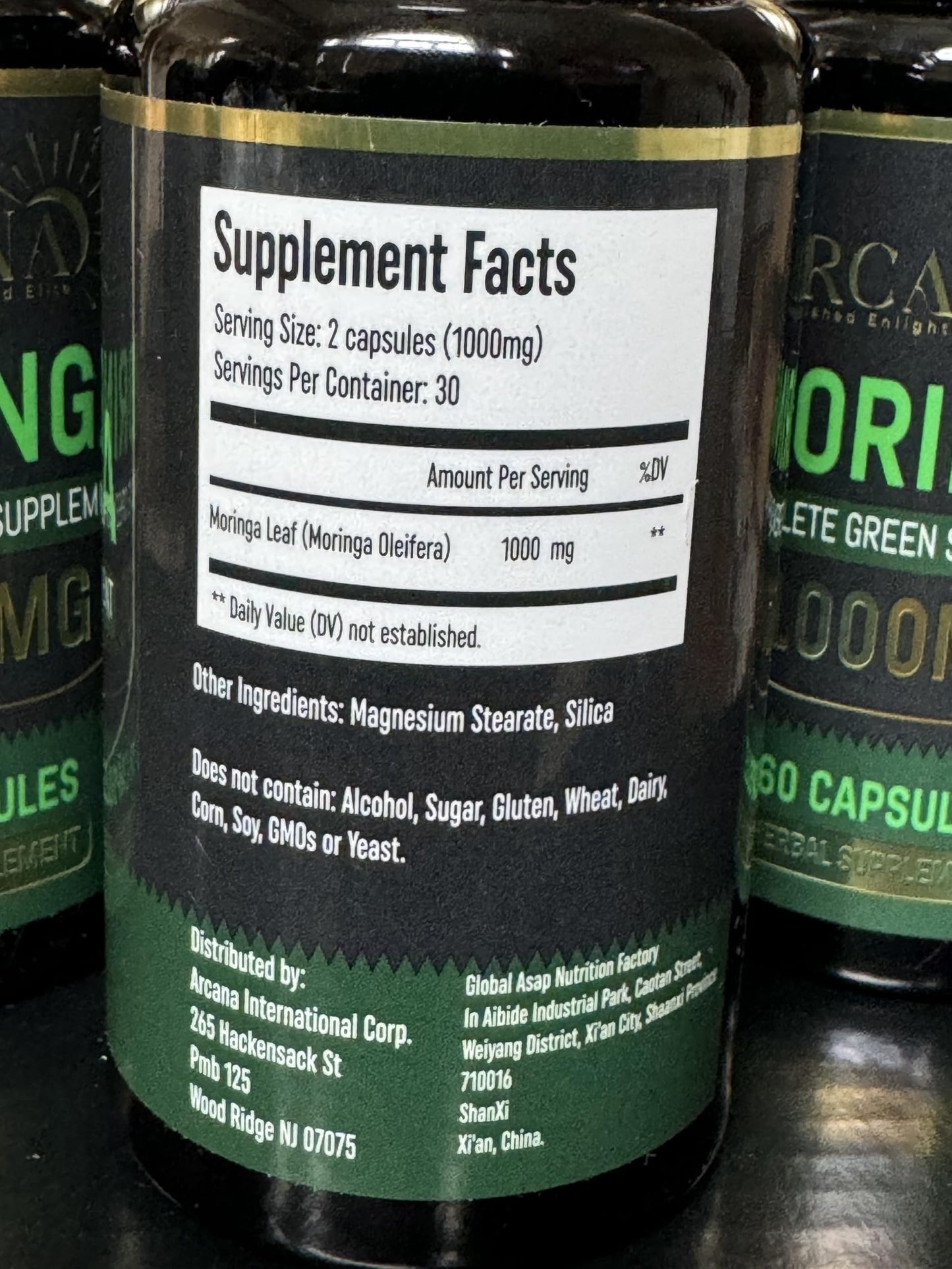 ARCANA Moringa 1000MG Capsules, 60 Count