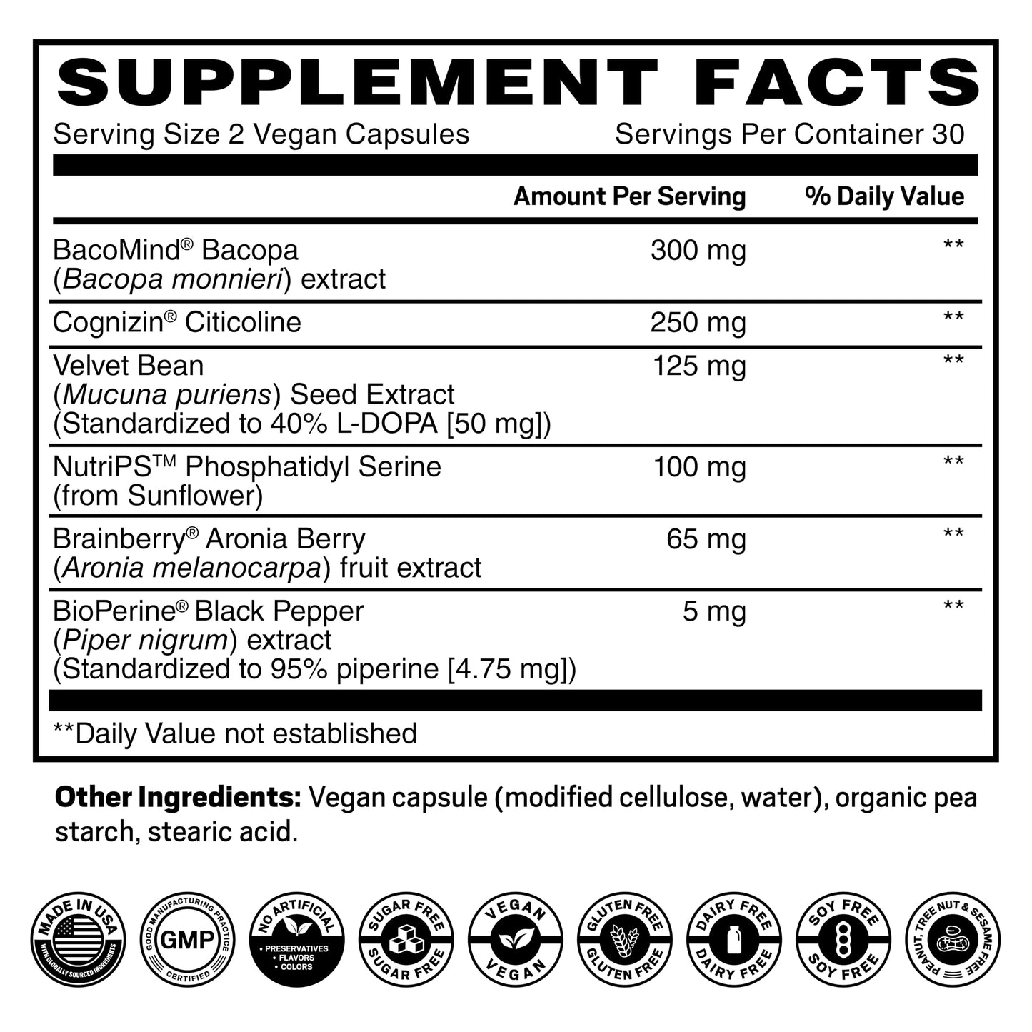Dad Up 6-in-1 Advanced Brain Formula - Focus, Memory & Mental Clarity, 60 Capsules