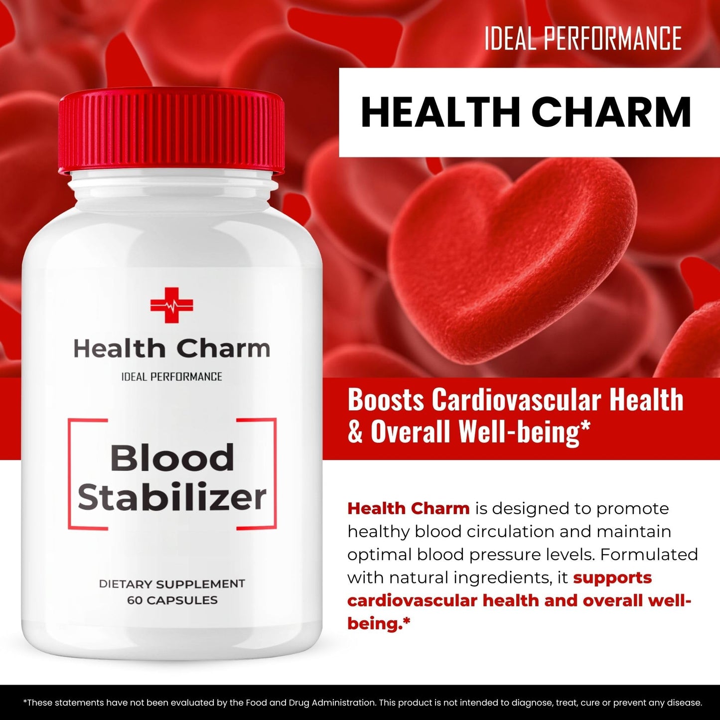 IDEAL PERFORMANCE Health Charm Blood Formula Support Capsules, 120 Count