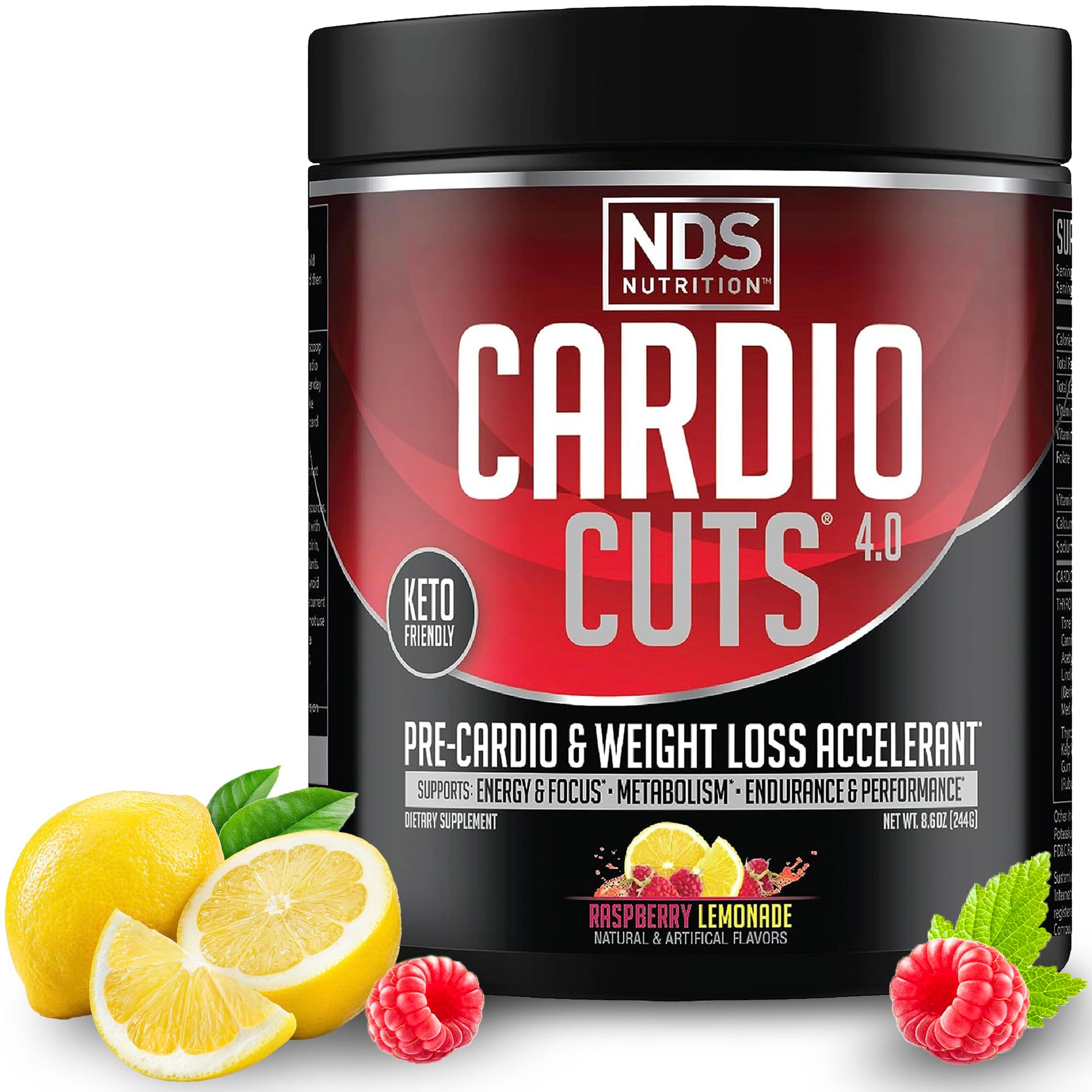 NDS Nutrition Cardio Cuts 4.0 Raspberry Lemonade Powder 8.6 oz
