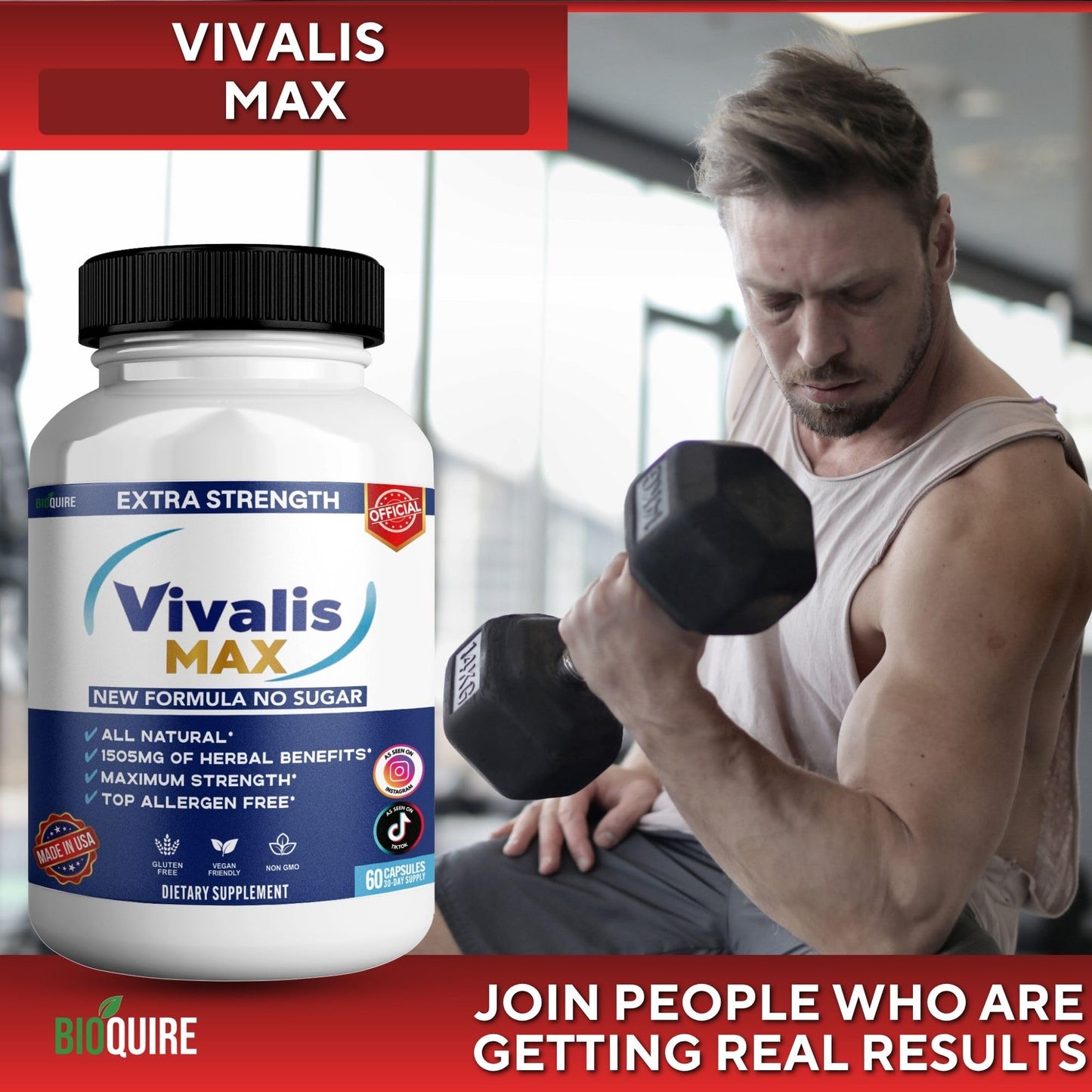 BIOQUIRE Vivalis Max Organic Maca Root Complex 60 Capsules