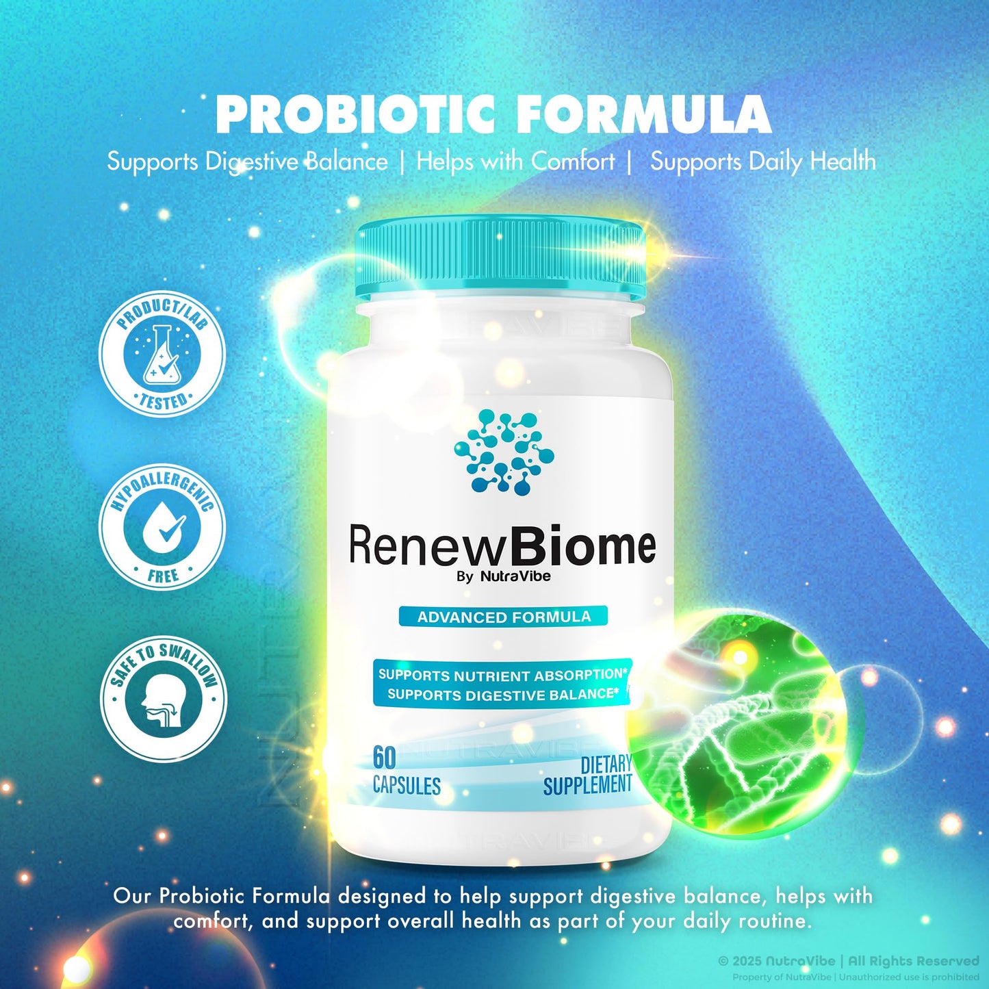 NutraVibe Renew Biome Skin & Gut Harmony Formula Capsule 120 Capsules
