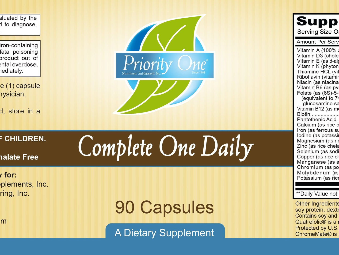 Priority One Complete One Daily 90 Capsules