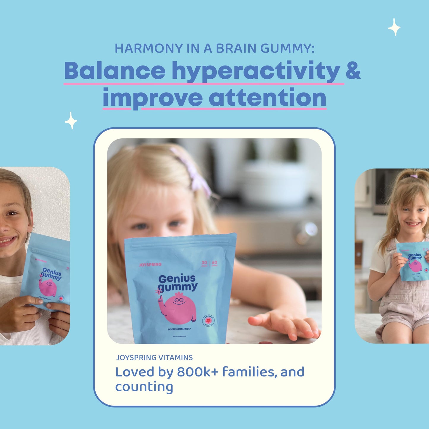 JoySpring Genius Kids Focus Gummies 60 Count