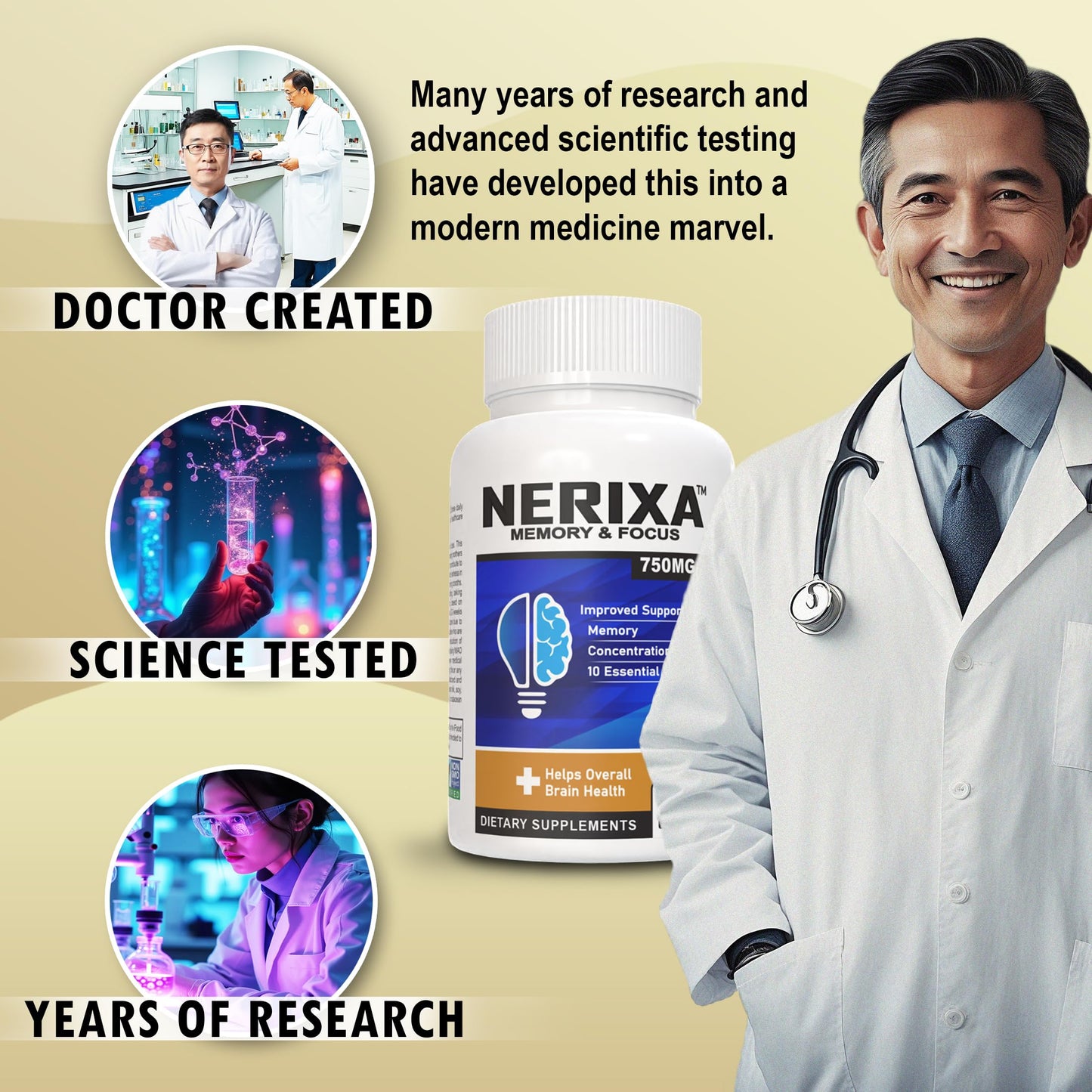 Vitamart NERIXA Memory Brain Support Supplement Capsule, 30 Capsules