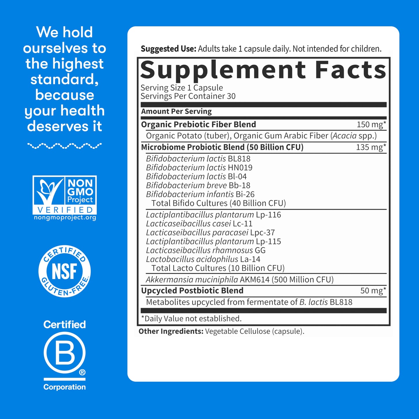 Garden of Life Dr. Formulated Microbiome Balance Probiotics with Pre, Pro & Postbiotics, 12 Probiotic Strains, Digestive Health & Immune Support, Non-GMO, Gluten-Free, 30 Capsules