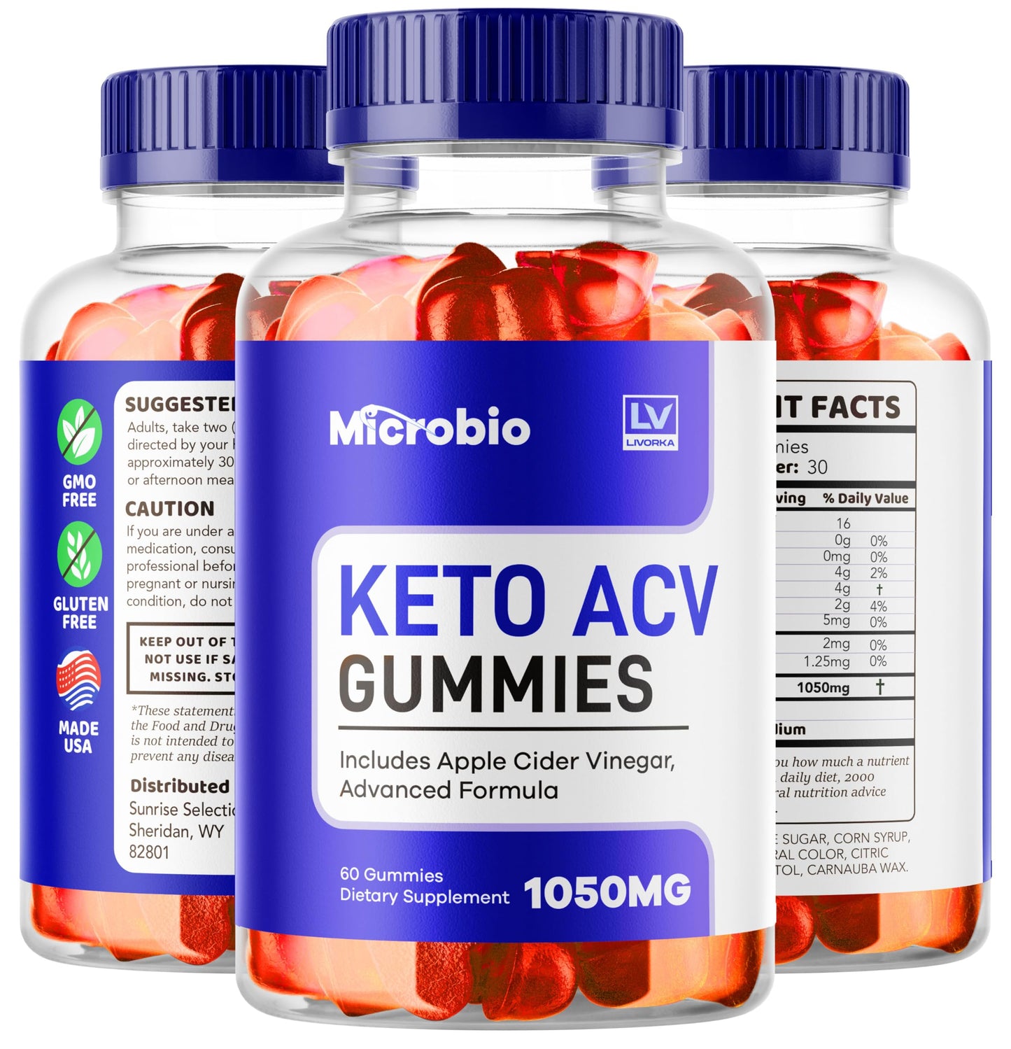 LIVORKA Microbio Keto ACV Gummies, 60 Count