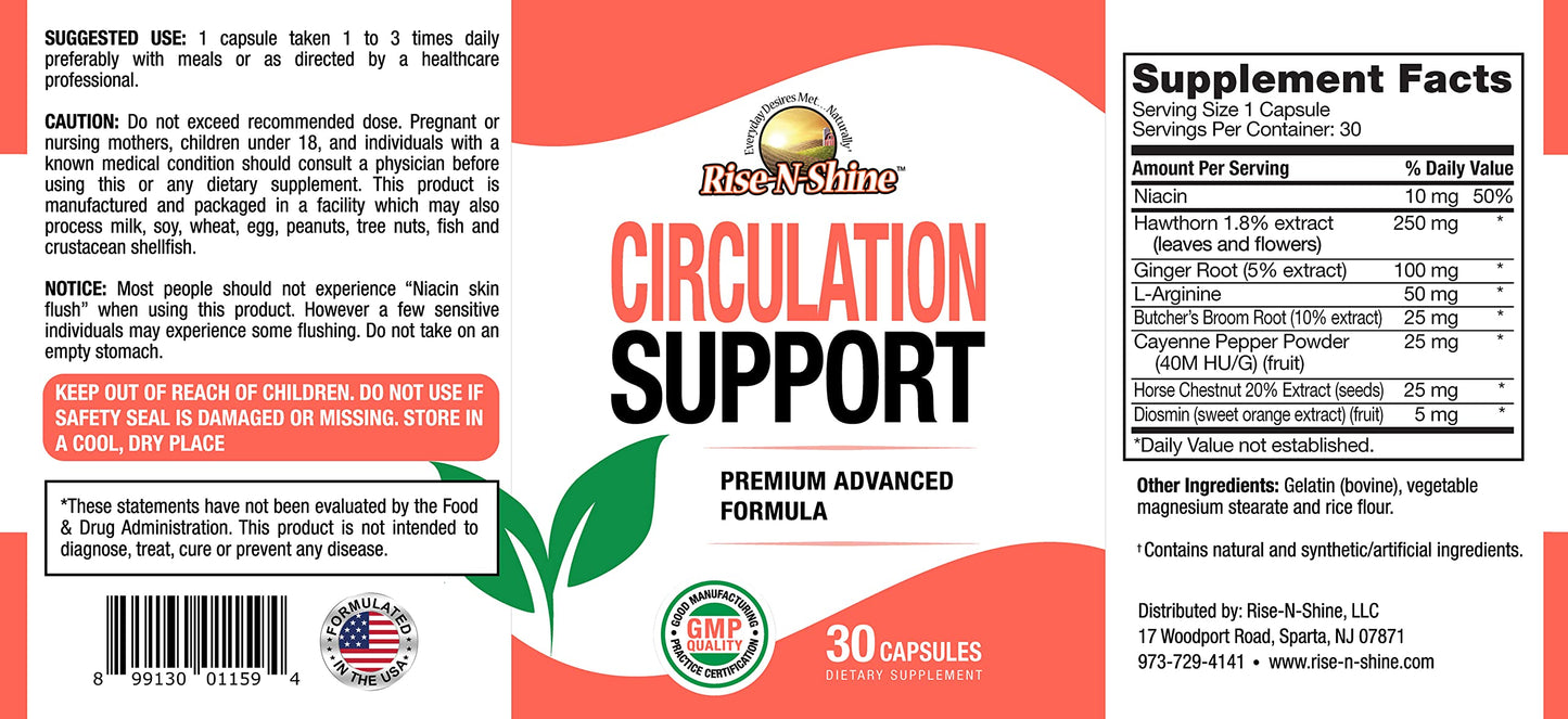 Rise-N-Shine Circulation Support Capsule 30 Count