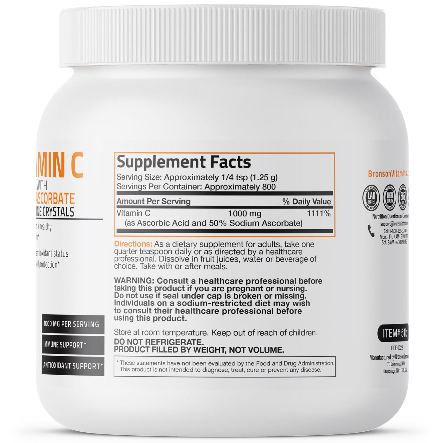 Bronson Buffered Vitamin C Powder 35.3 Ounces