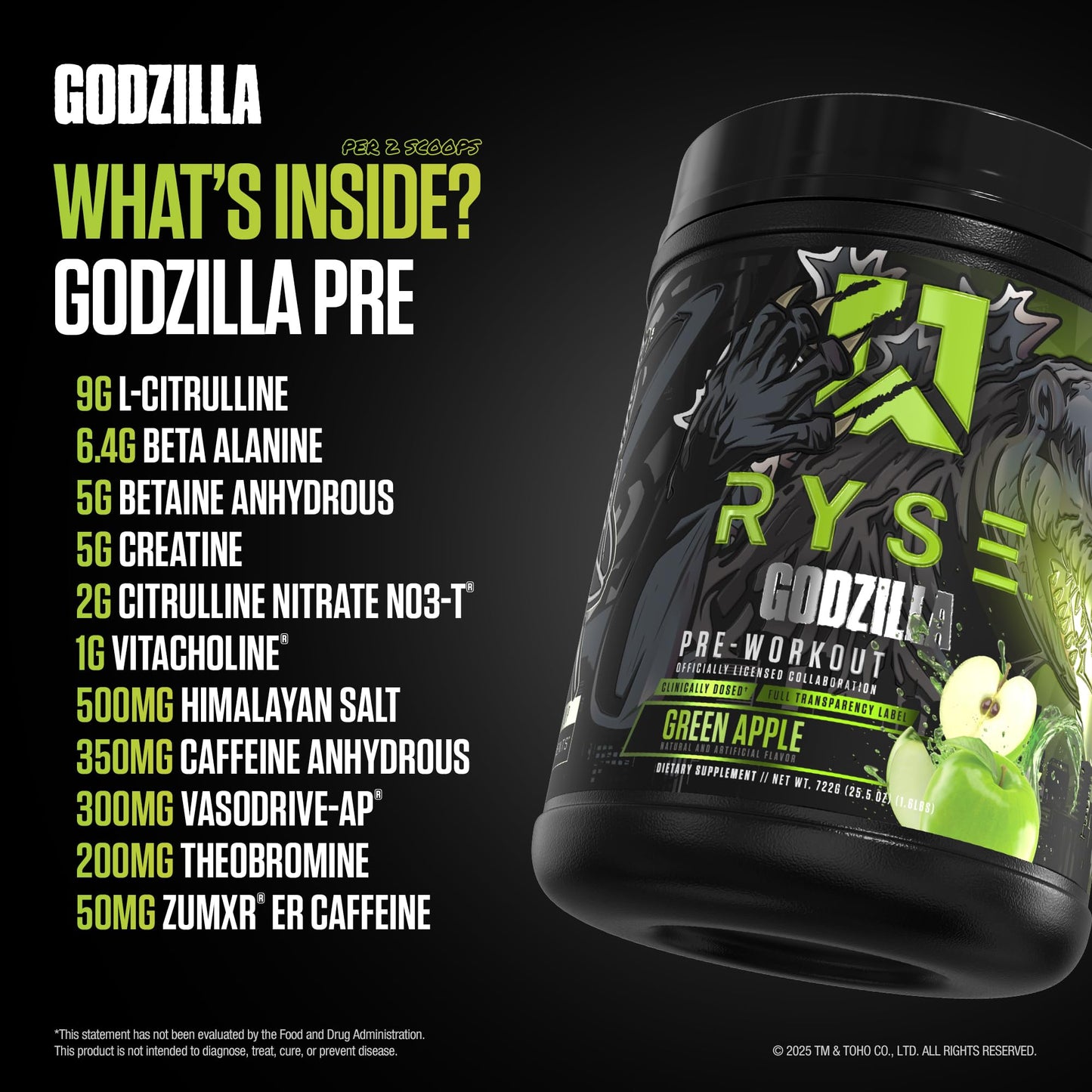 RYSE Up Supplements Godzilla X Noel Deyzel Pre Workout Powder 25.6