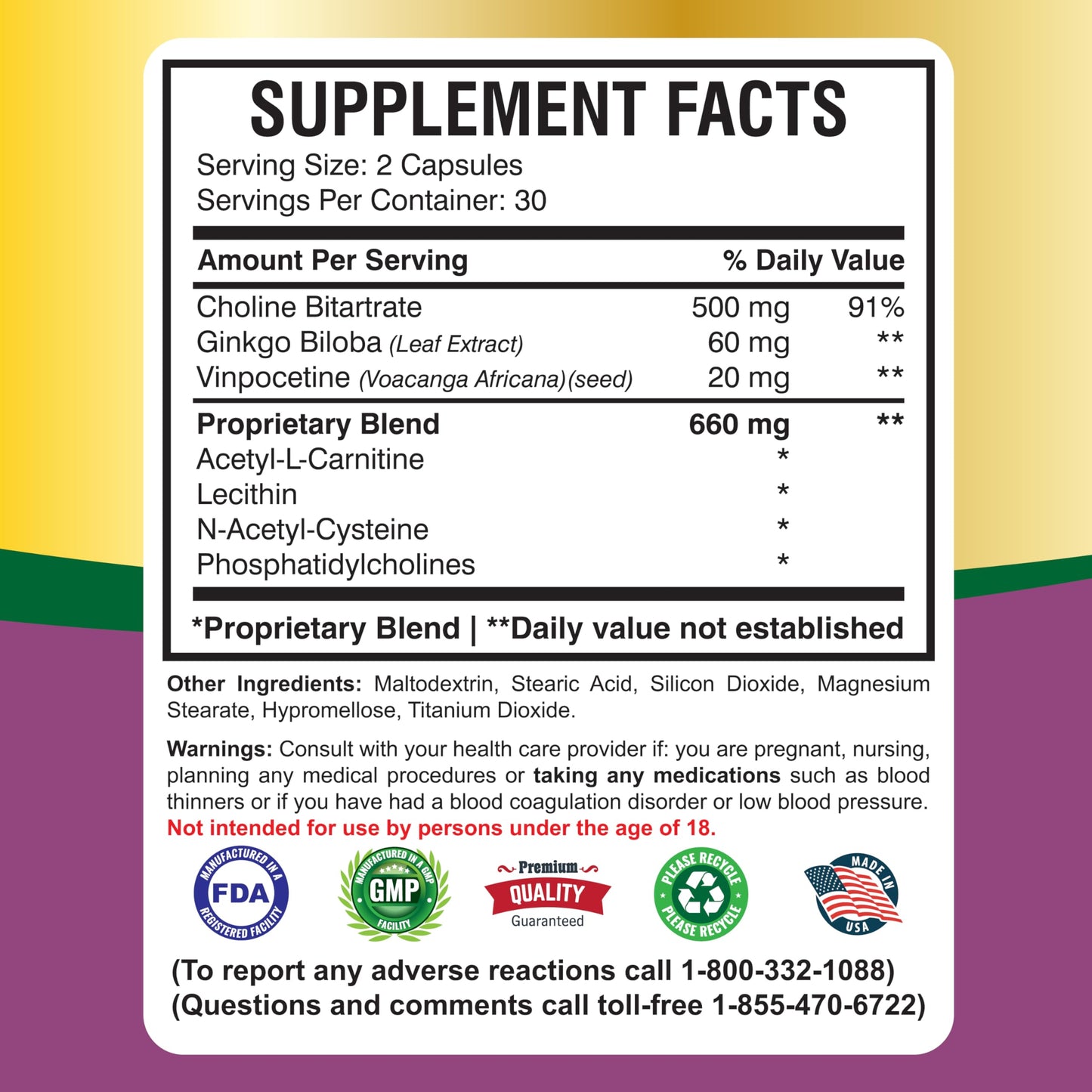 America Medic & Science Cavintona Advanced Vinpocetine 20mg Capsule, 60 Count – Supports Memory, Recall & Brain Health, Cognitive Function, Focus & Mental Clarity, Blood Flow