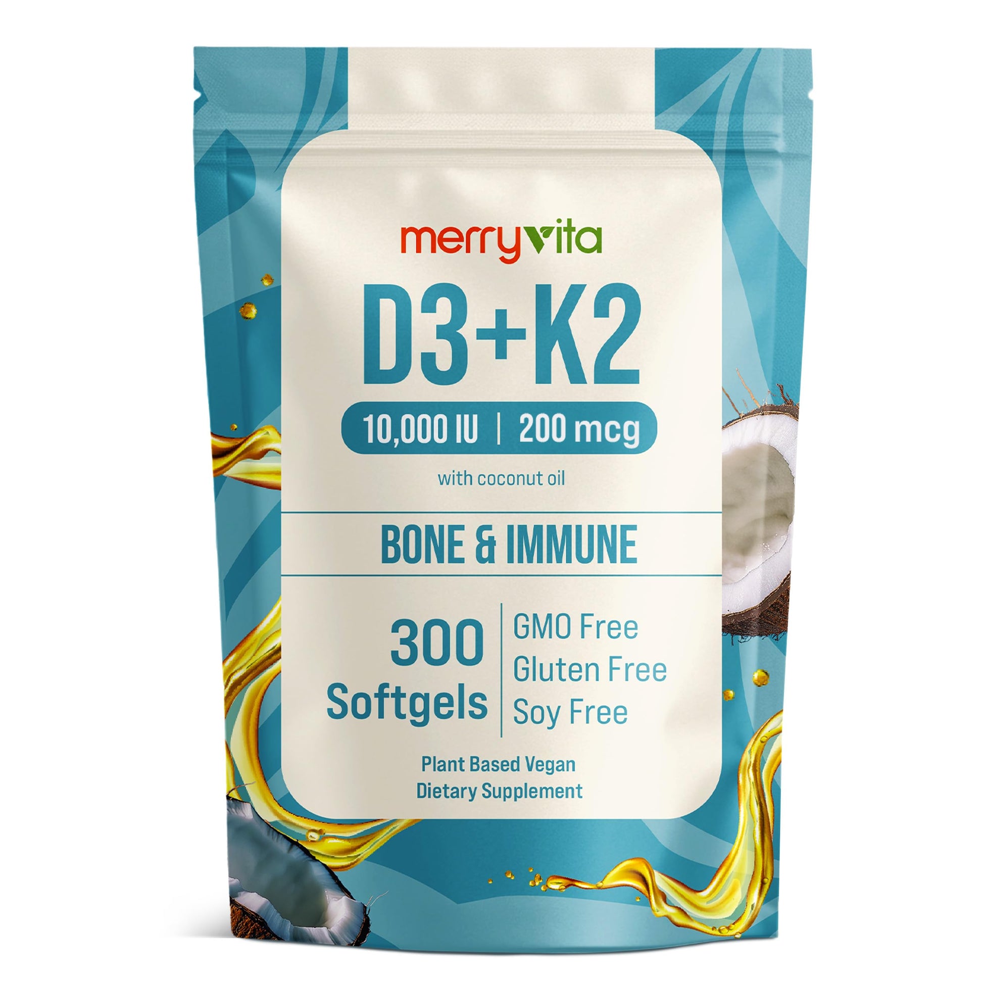 MERRY VITA Vitamin D3 K2 Softgels 300