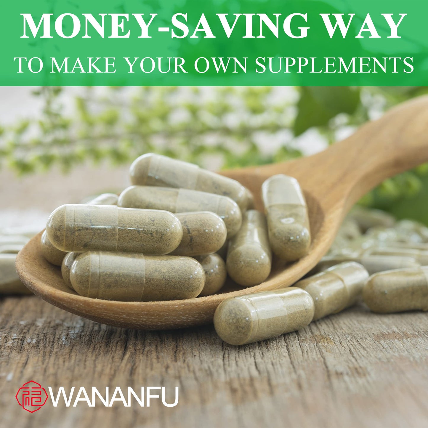 wananfu Size 3 Empty Vegetarian Capsules, 100 Count