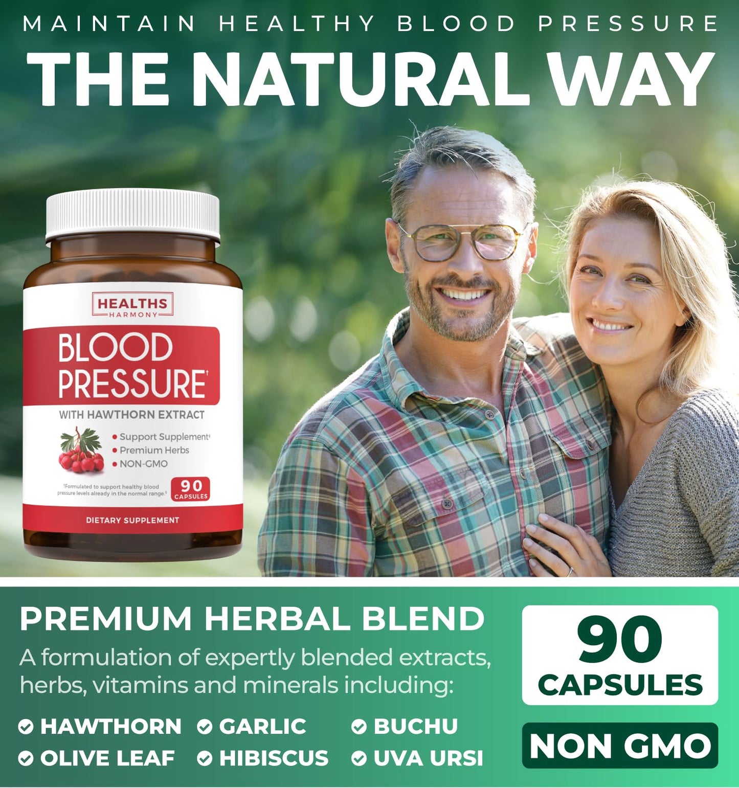 Healths Harmony Blood Pressure Support Supplement Capsule, 90 Capsules