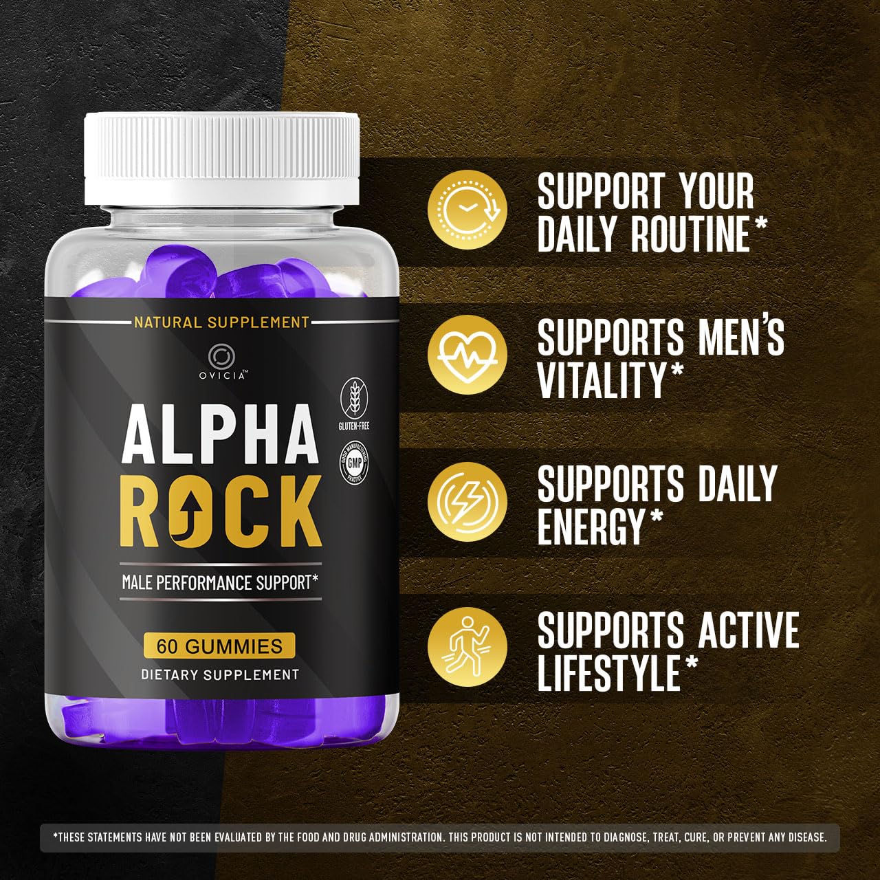 OVICIA Alpha Rock Gummies 60 Count