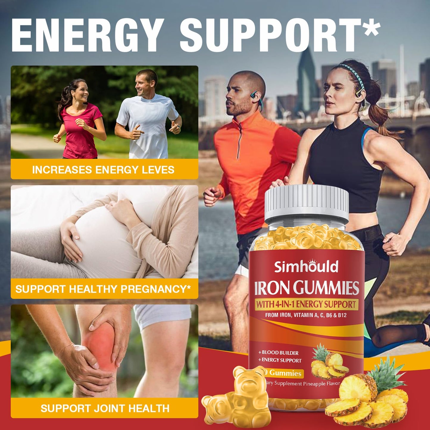 Simhould Iron Supplement Gummies 80mg 60 Count