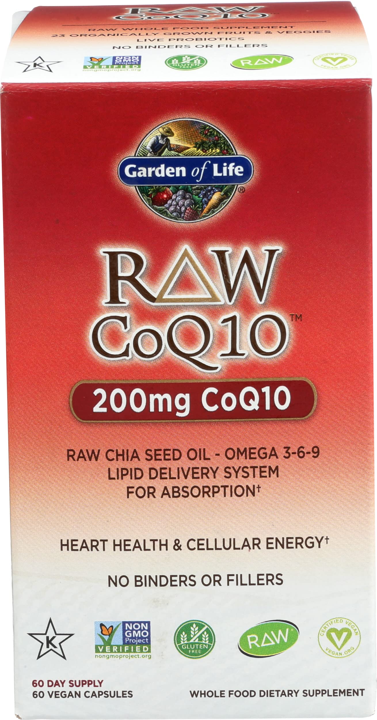 Garden of Life CoQ10 Raw Capsules, 60 Count